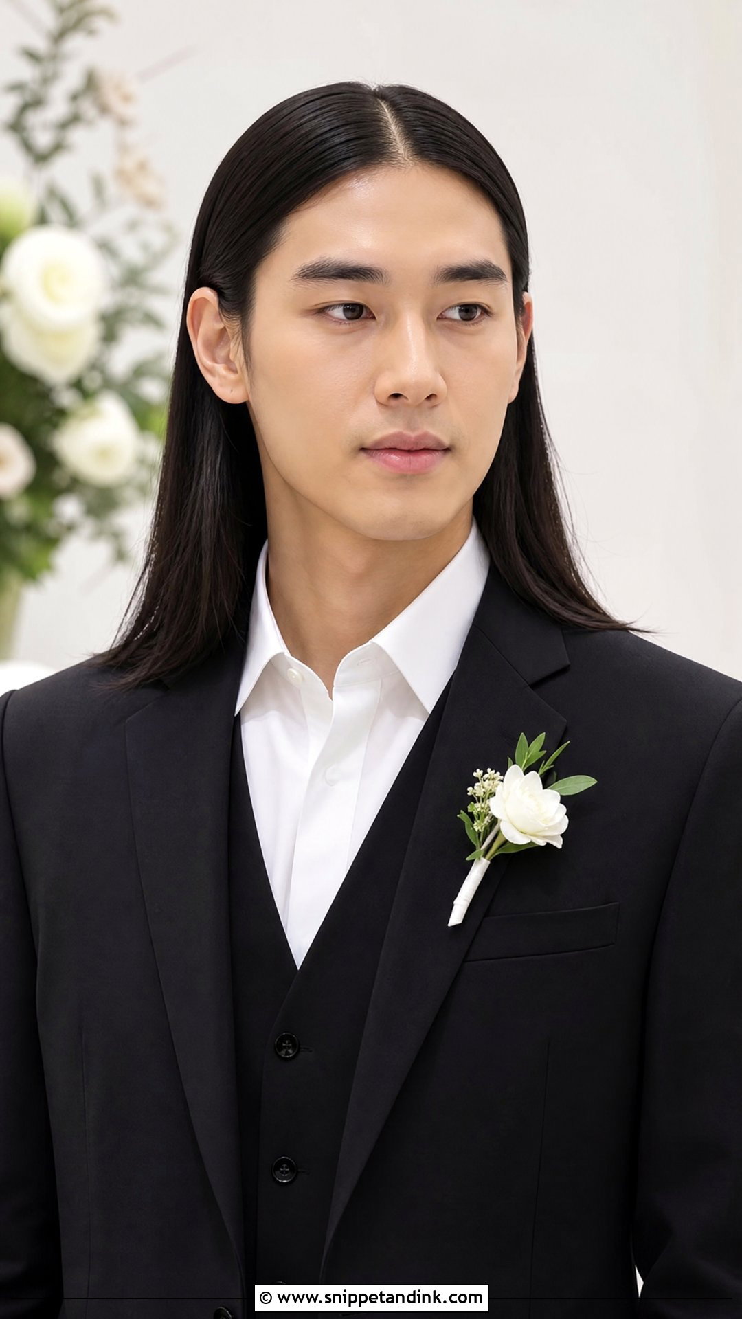 Groom Long Straight Hair - Snippet and Ink - 15 Groom with Long Hair Ideas