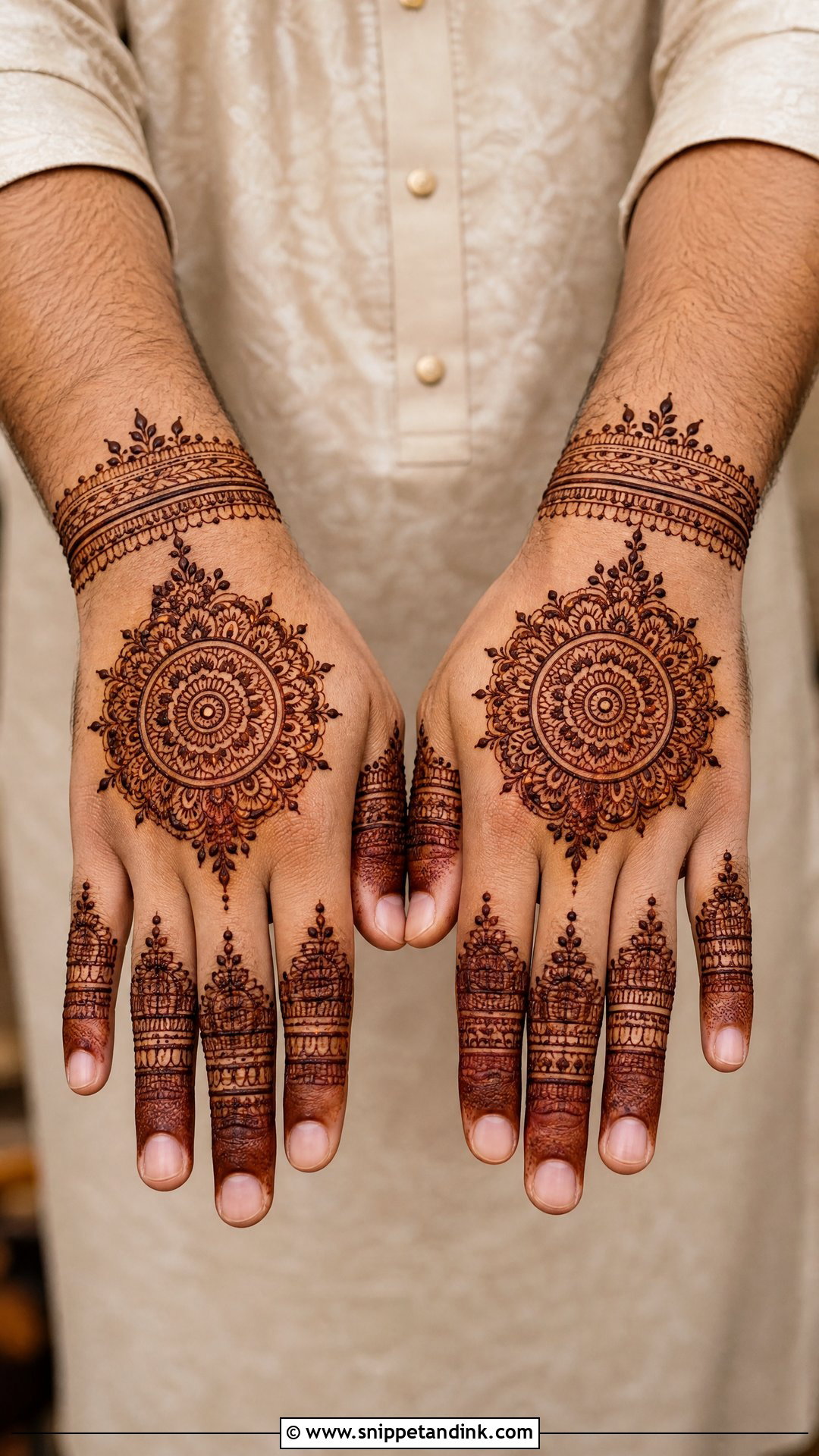 Groom Mehndi Design Back Hand - Snippet and Ink - 25 Simple Groom Mehndi Design for Men Ideas