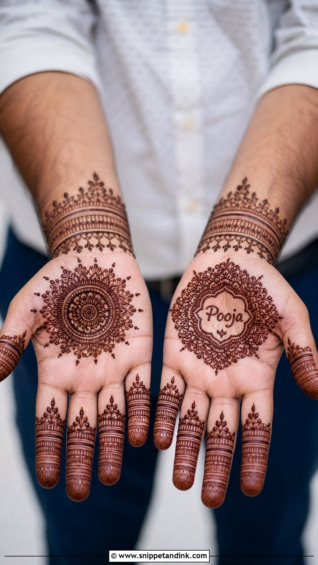 Groom Mehndi Design With Bride Name - Snippet and Ink - 20 Groom Simple Mehndi Design Ideas