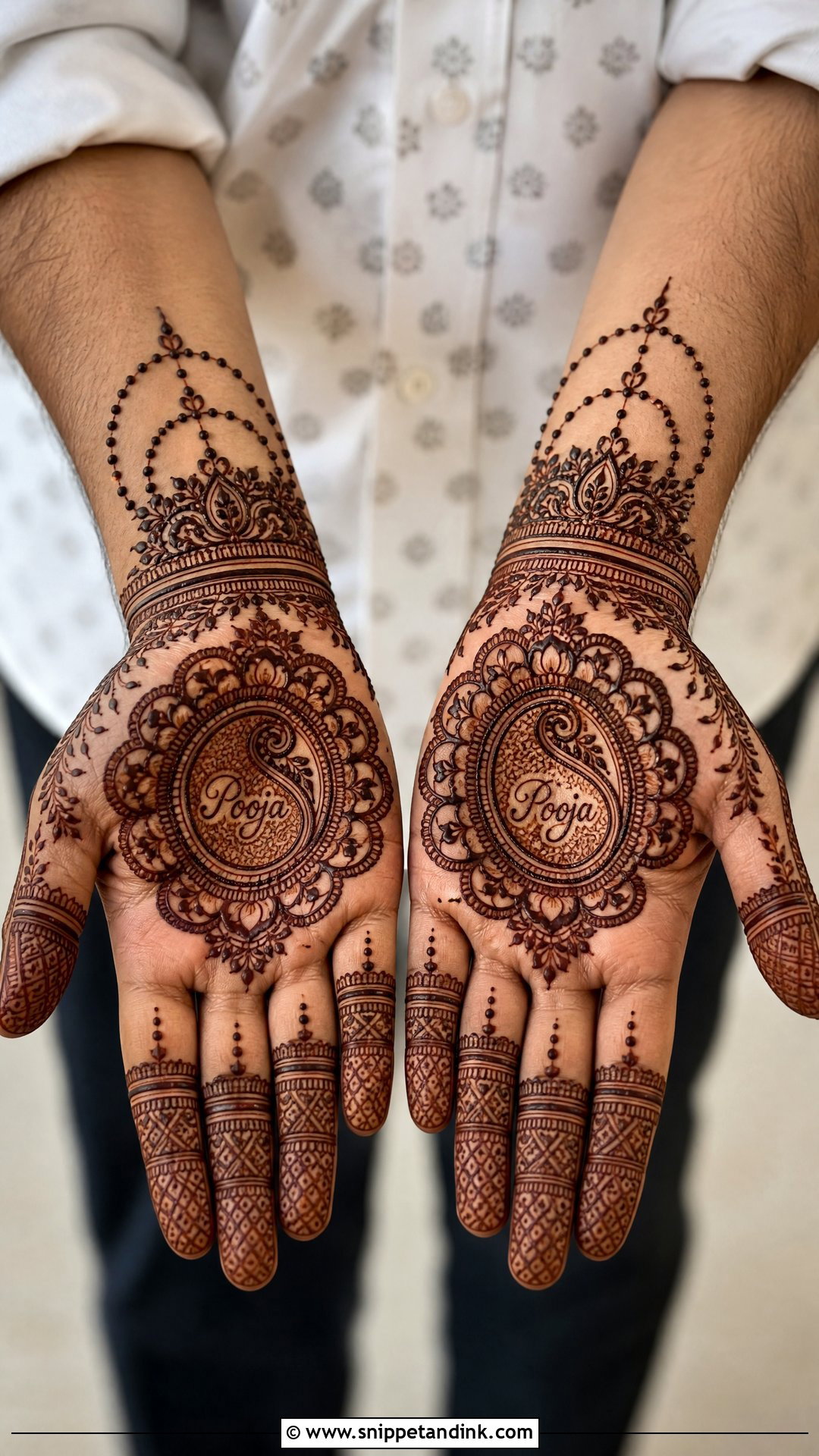 Groom Mehndi Design With Bride Name - Snippet and Ink - 25 Mehndi Design for Groom Hand Ideas