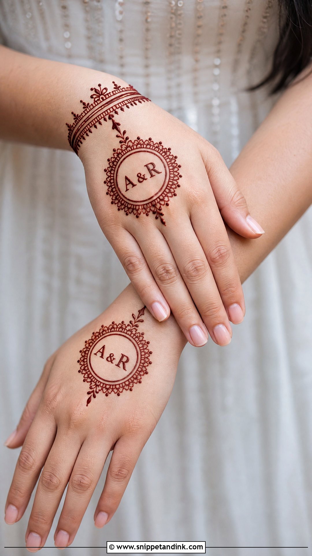 Groom Mehndi Design With Initials - Snippet and Ink - 25 Simple Groom Mehndi Design for Men Ideas