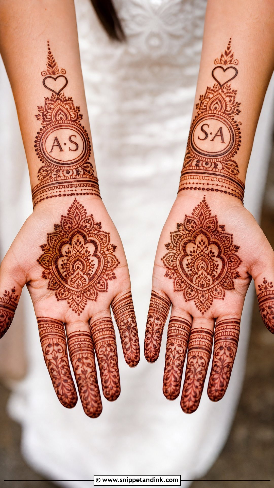 Groom Mehndi Design With Initials - Snippet and Ink - 20 Bridegroom Mehndi Designs