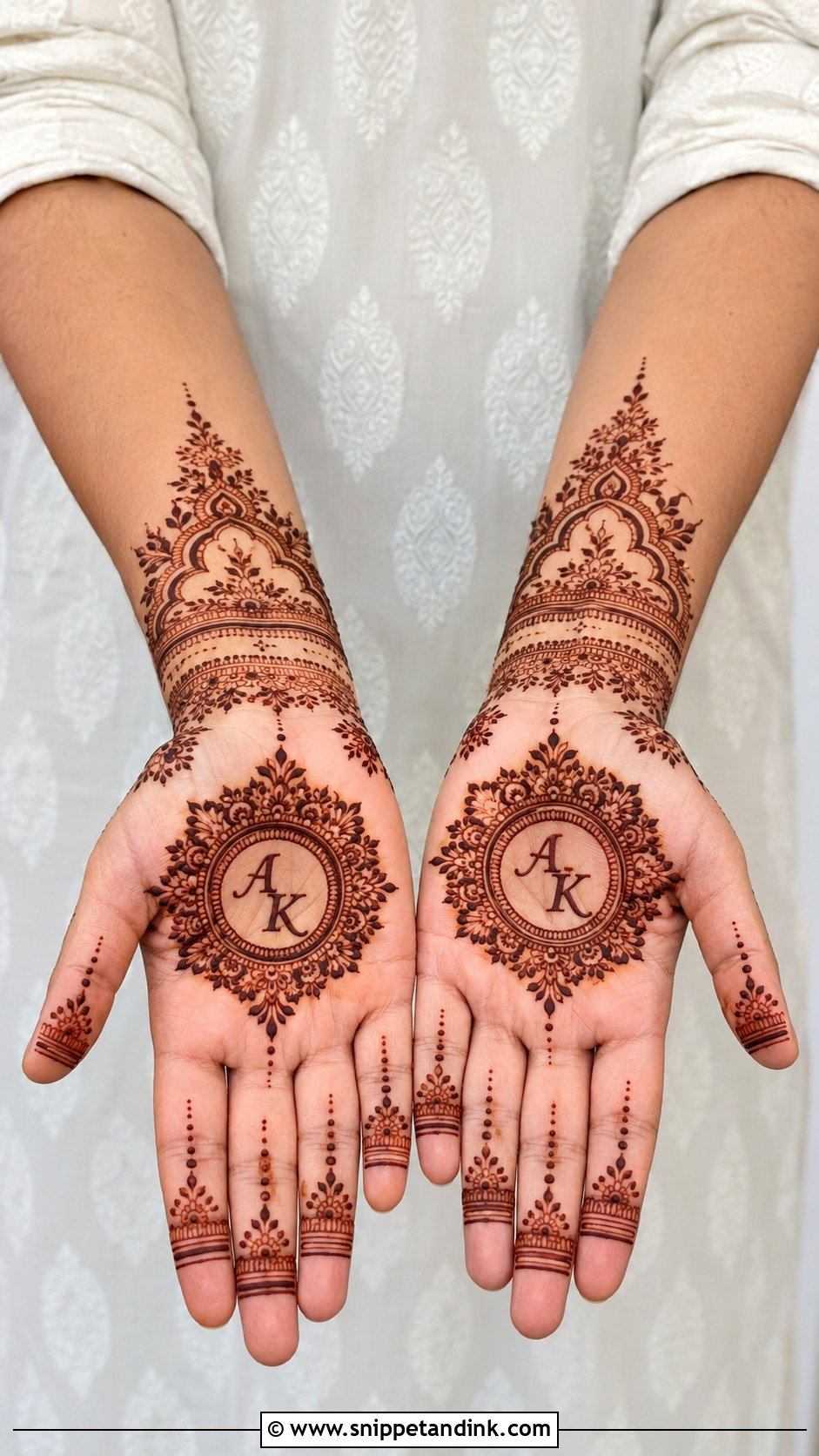 Groom Mehndi With Initials - Snippet and Ink - 30 Groom Mehndi Design Ideas
