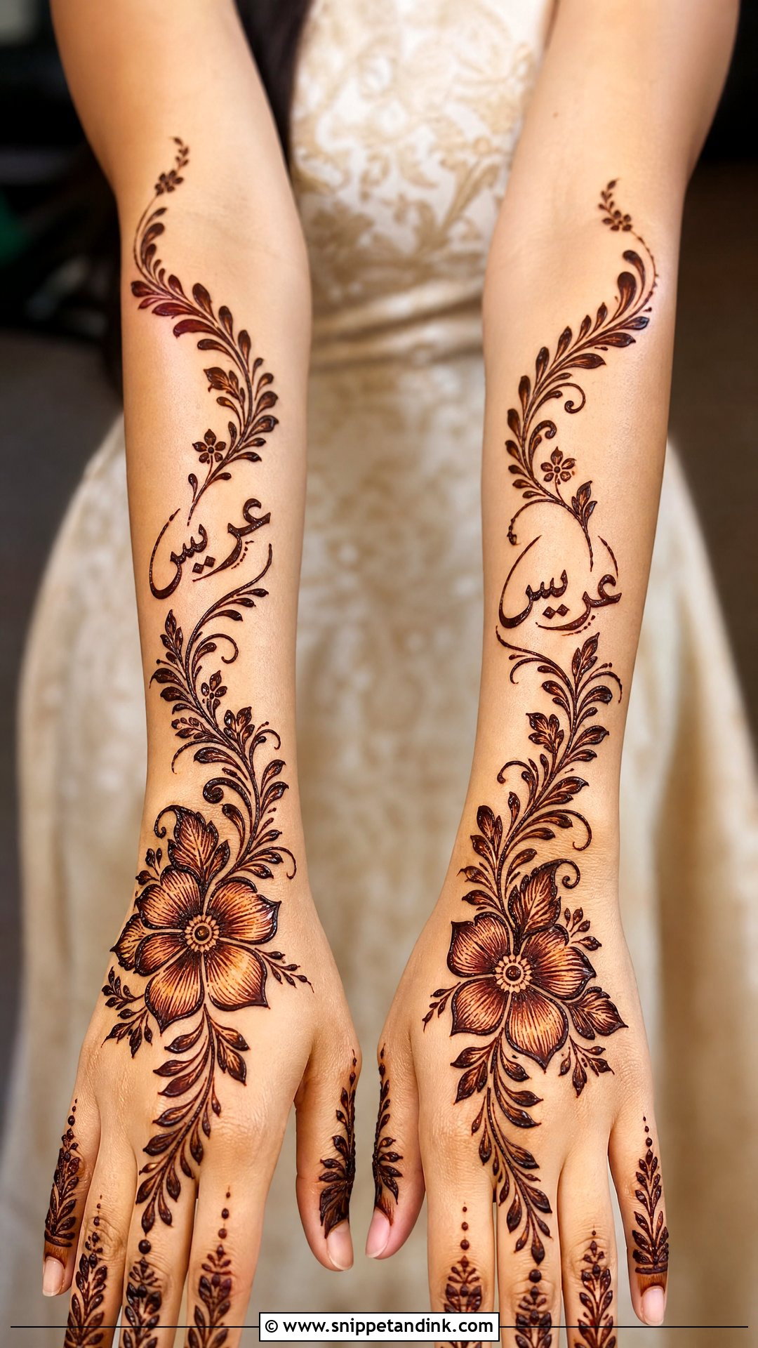Groom Name Arabic Mehndi - Snippet and Ink - 20 Groom Name in Mehndi Design Ideas