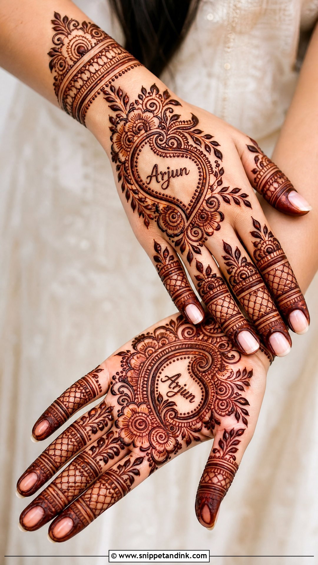 Groom Name Indo Arabic Mehndi - Snippet and Ink - 20 Groom Name in Mehndi Design Ideas