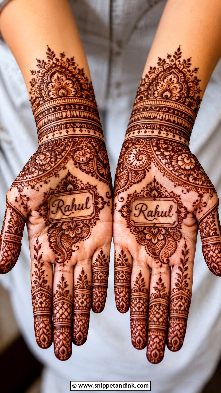 Groom Name Mehndi Design - Snippet and Ink - 30 Groom Mehndi Design Ideas