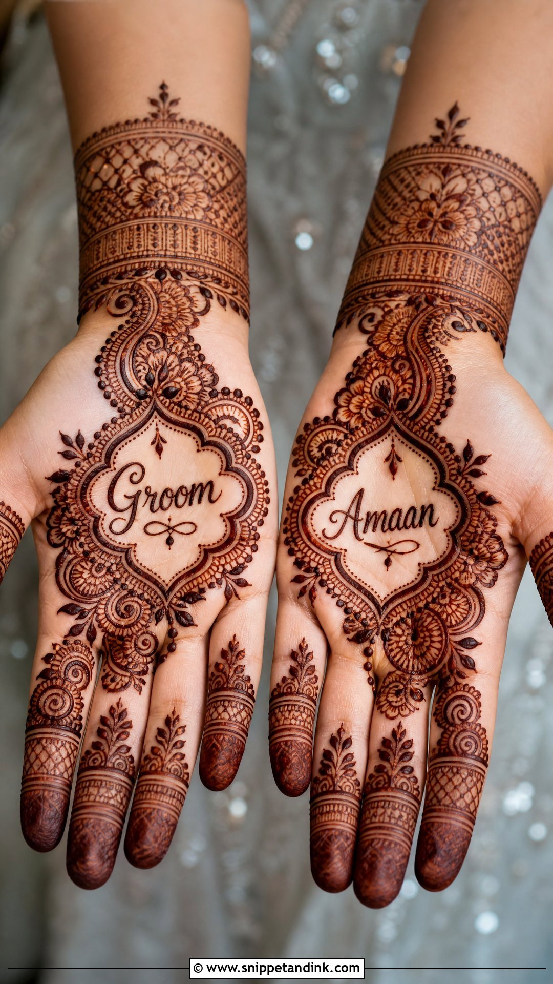 Groom Name Mehndi Design - Snippet and Ink - 20 Bridegroom Mehndi Designs