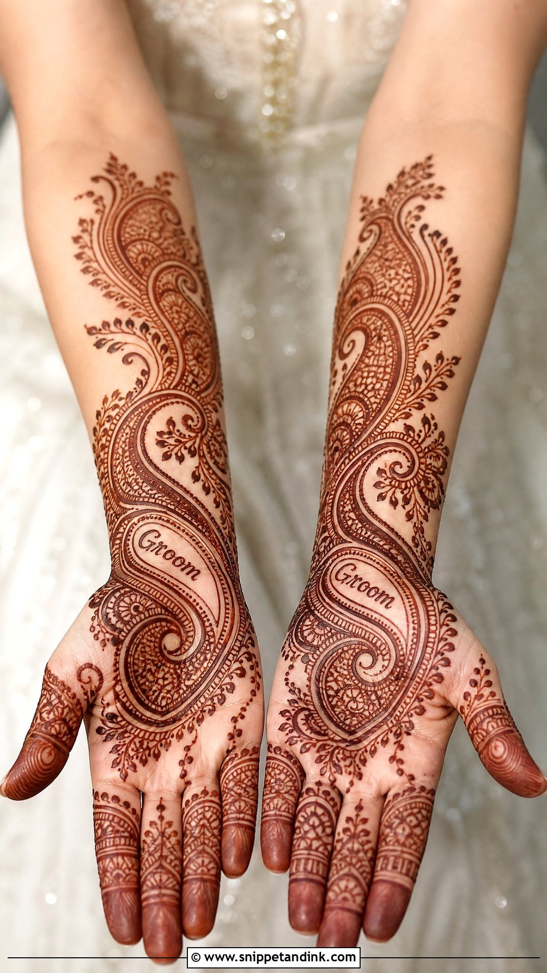 Groom Name Paisley Mehndi - Snippet and Ink - 20 Groom Name in Mehndi Design Ideas