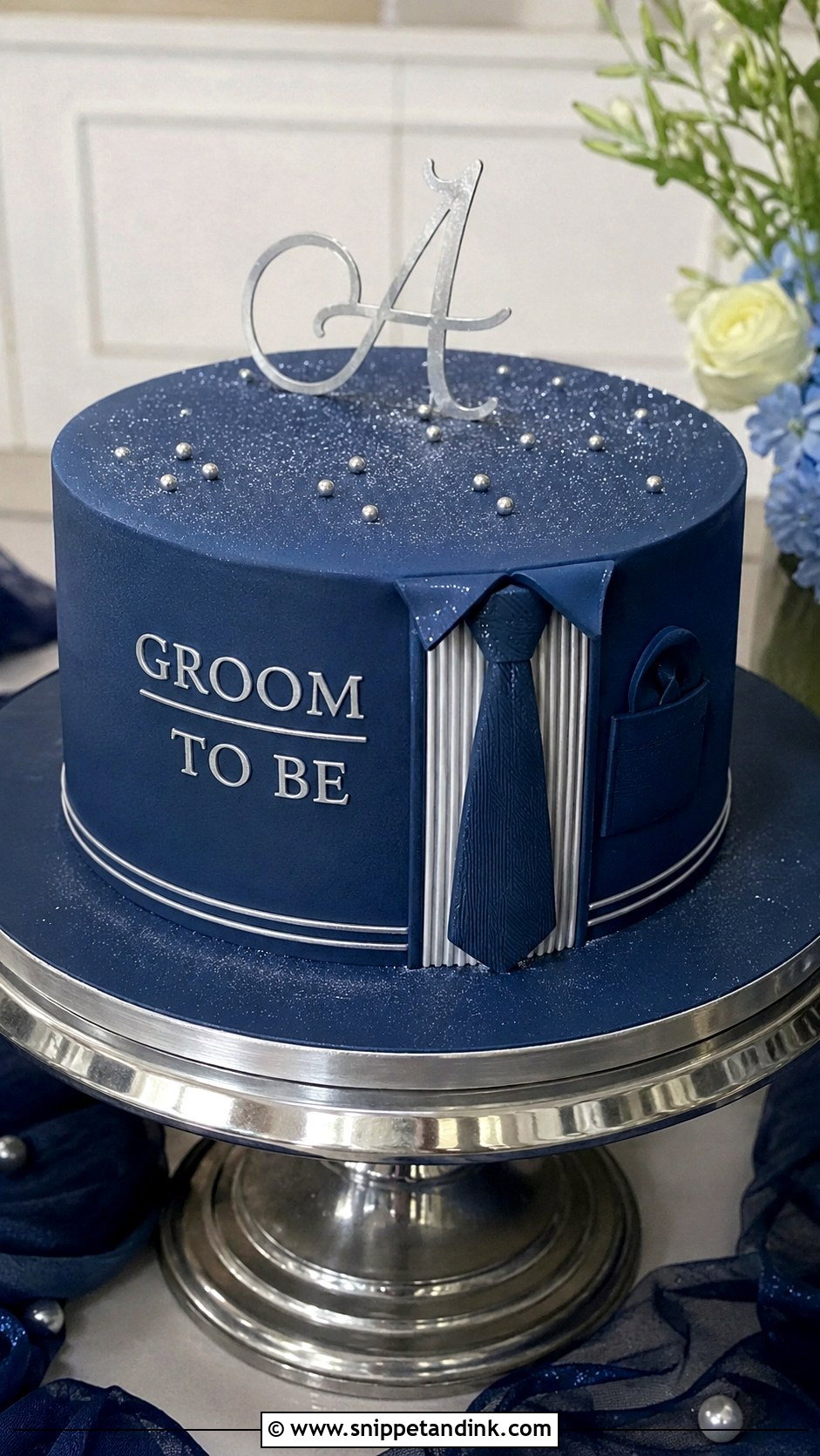 Groom To Be Blue Cake - Snippet and Ink - 20 Groom to Be Cake Designs