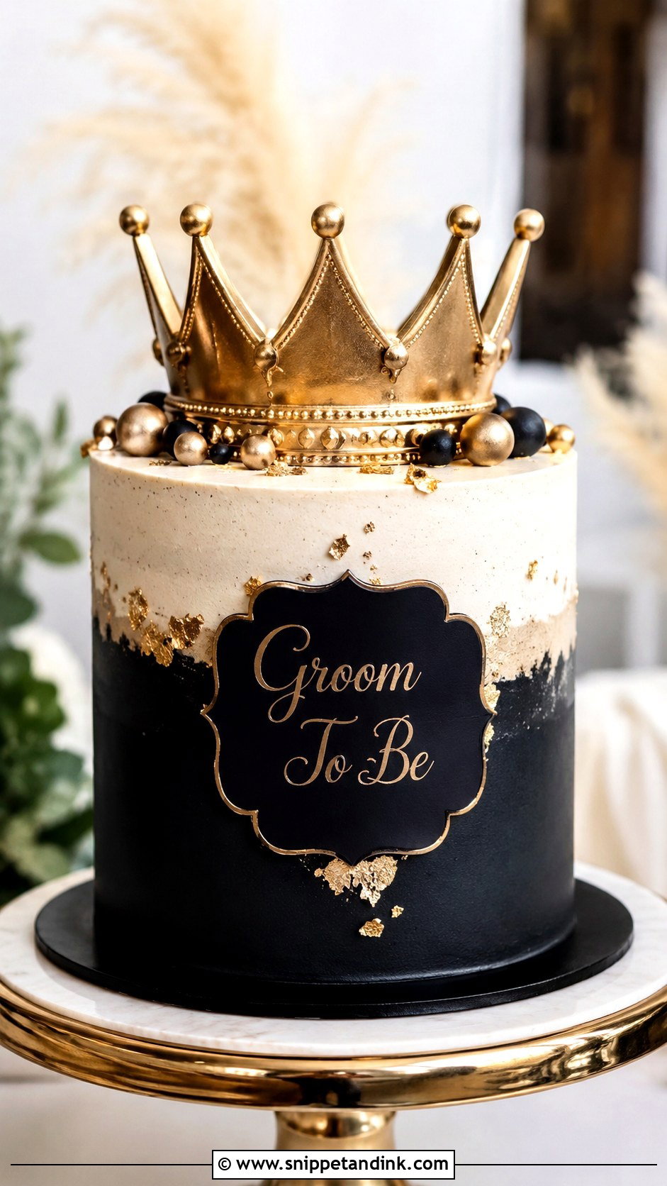 Groom To Be Crown Cake - Snippet and Ink - 20 Groom to Be Cake Designs