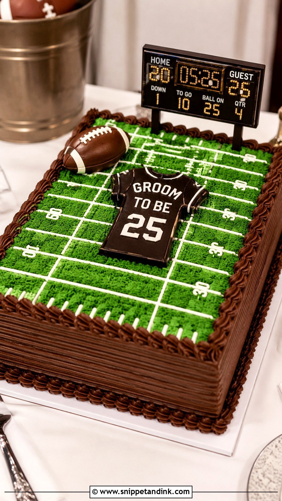 Groom To Be Football Cake - Snippet and Ink - 20 Groom to Be Cake Designs