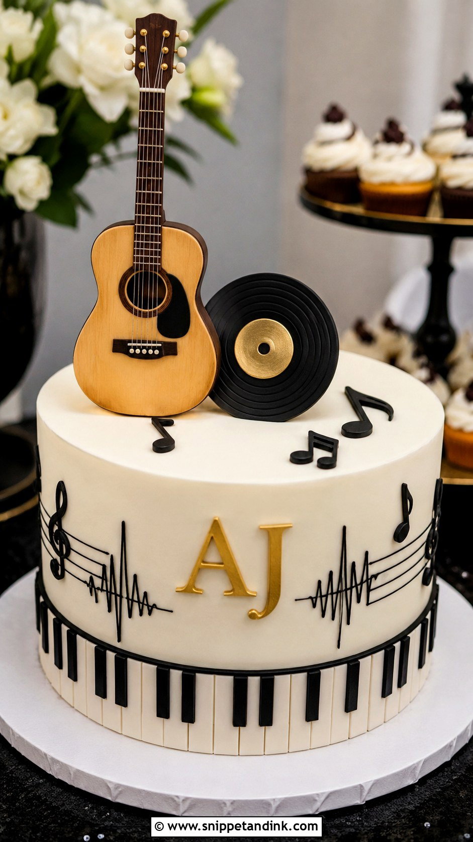 Groom To Be Music Cake - Snippet and Ink - 20 Groom to Be Cake Designs