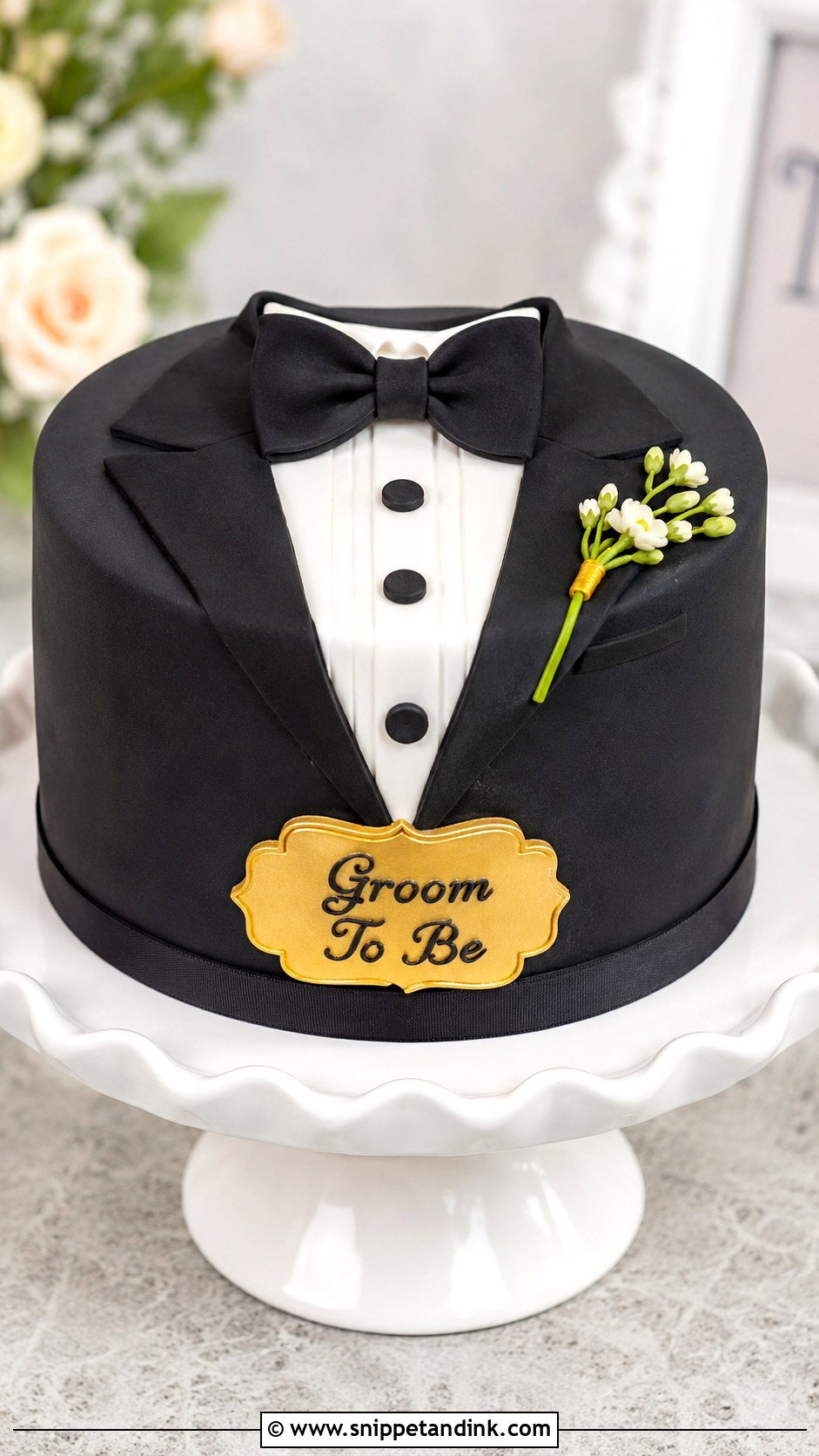 Groom To Be Tuxedo Cake - Snippet and Ink - 20 Groom to Be Cake Designs