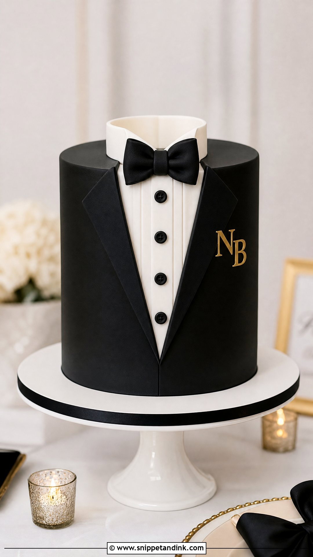 Groom Tuxedo Cake - Snippet and Ink - 25 Groom to Be Cake Ideas