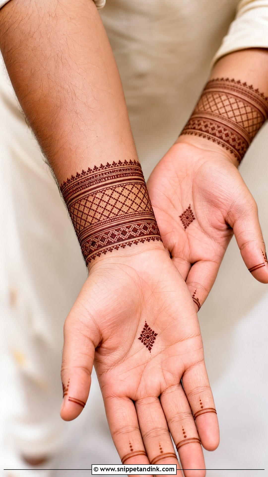 Groom Wrist Band Mehndi Design - Snippet and Ink - 20 Groom Simple Mehndi Design Ideas