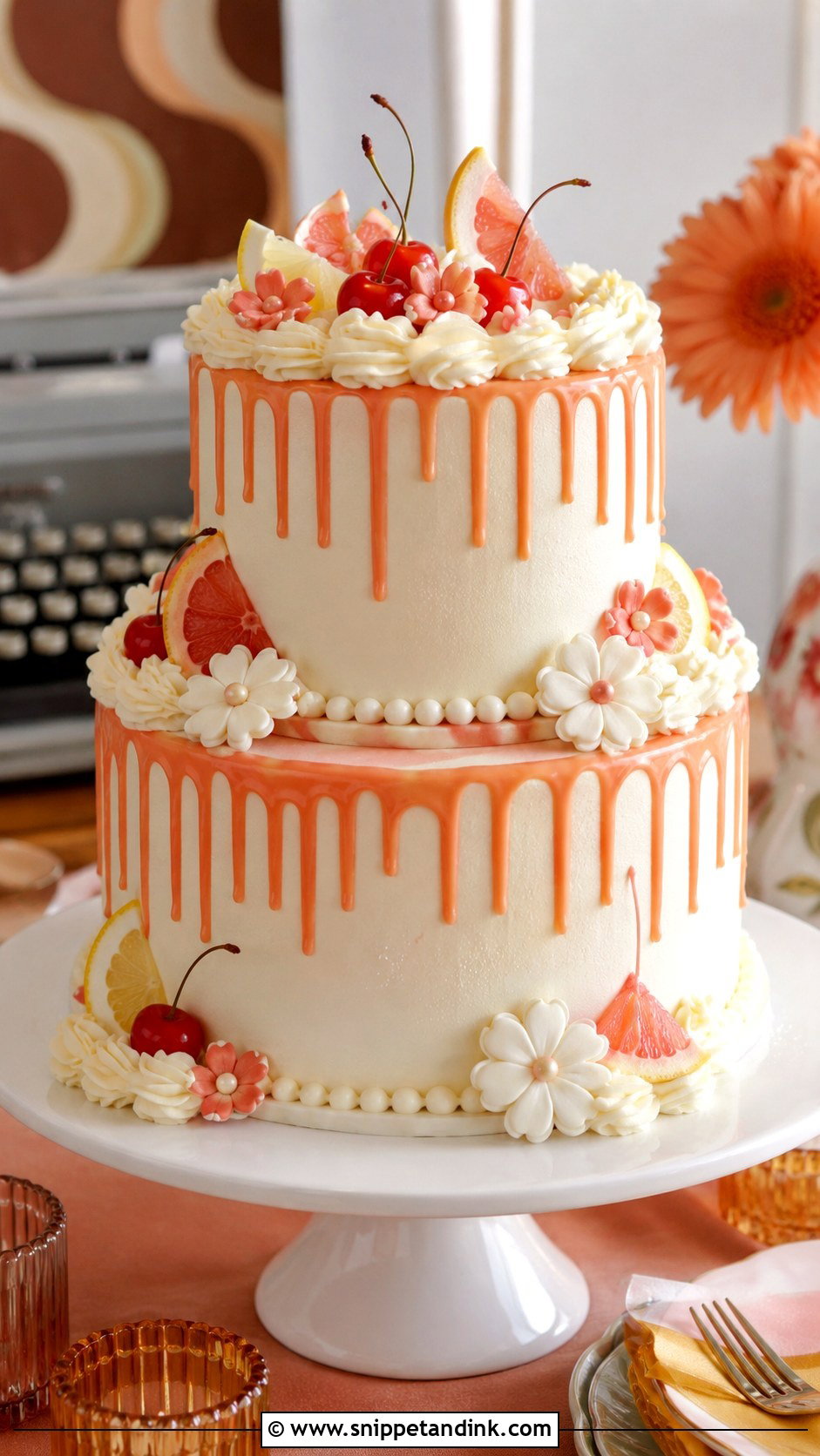 Groovy Drip Wedding Cake - Snippet and Ink - 20 Groovy Wedding Cake Ideas