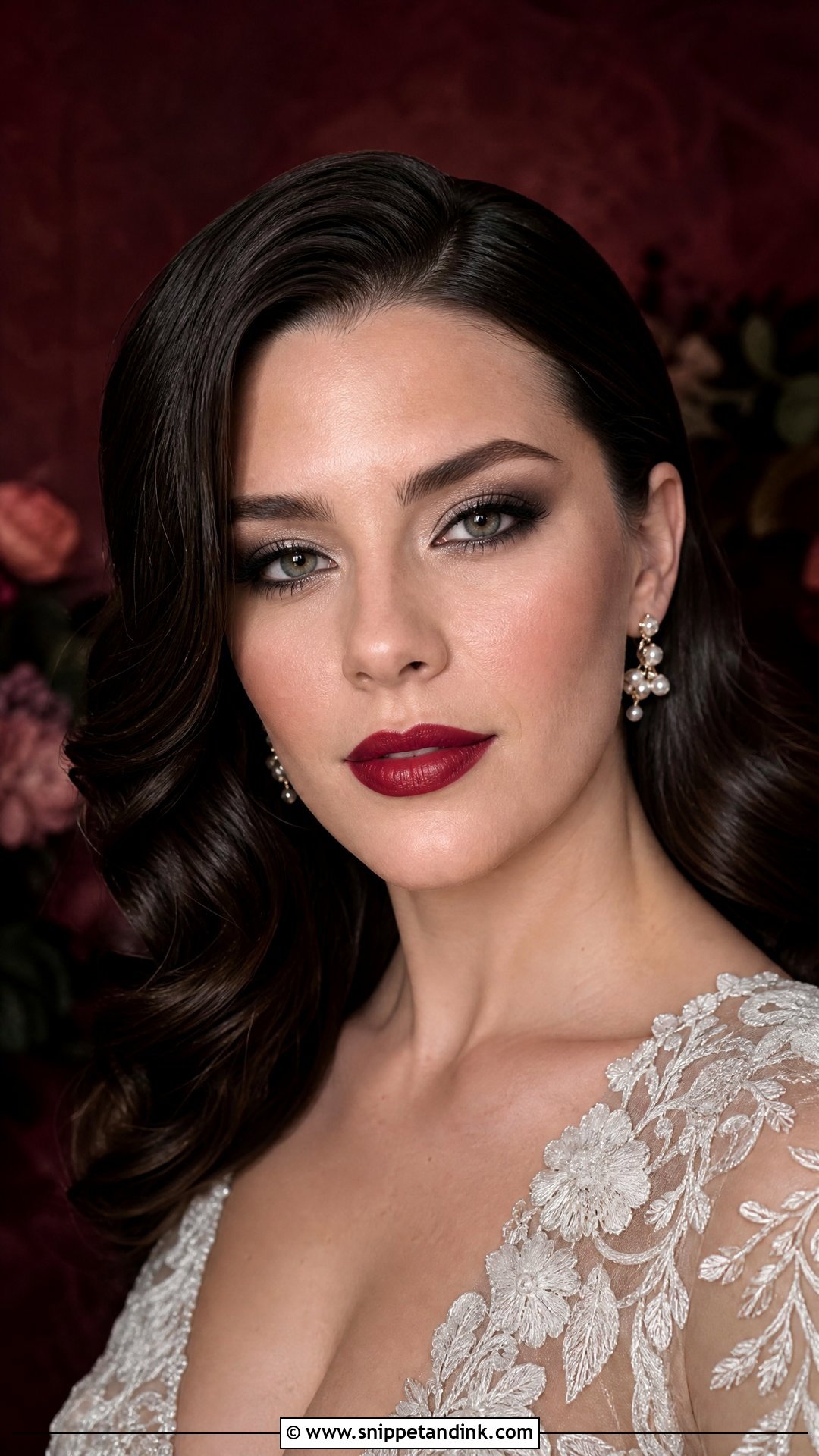 Grunge Wedding Makeup With Red Lip - Snippet and Ink - 20 Grunge Wedding Makeup Ideas