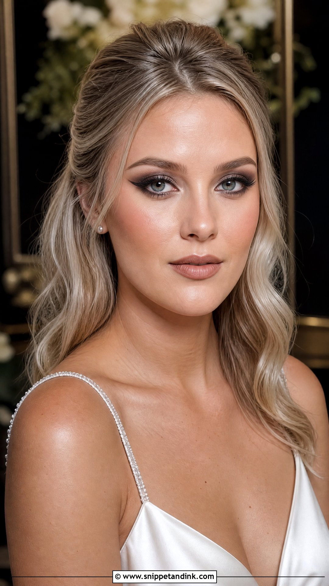 Grunge Wedding Makeup With Winged Liner - Snippet and Ink - 20 Grunge Wedding Makeup Ideas