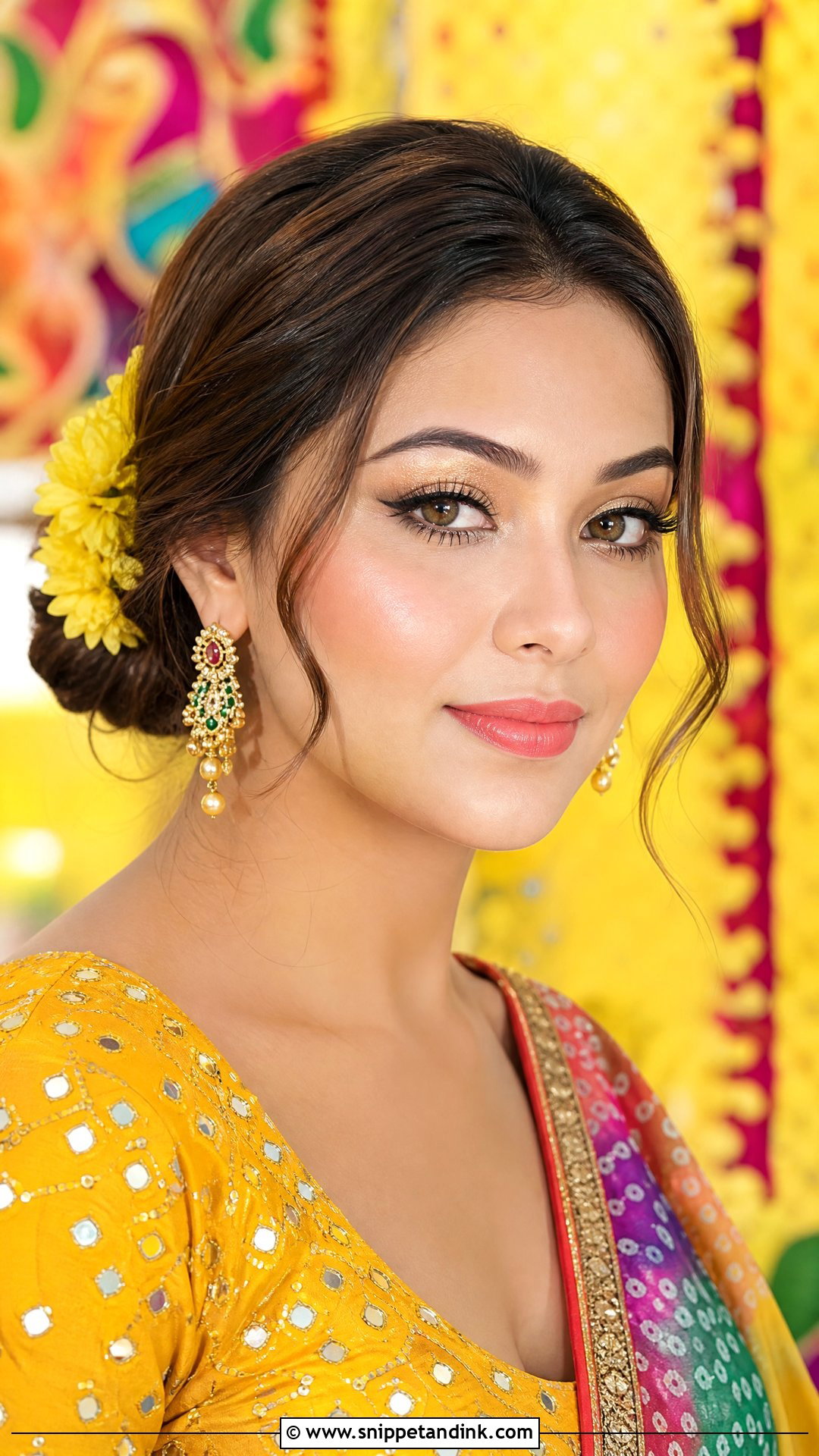 Gujarati Haldi Makeup Look - Snippet and Ink - 25 Haldi Makeup Look for Bride Ideas