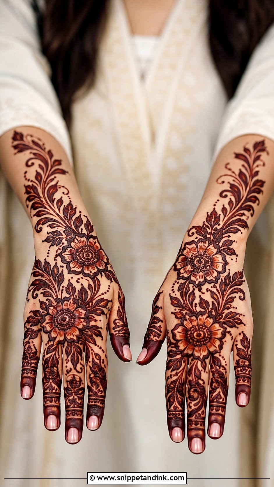 Gulf Arabic Front Hand Mehndi Design - Snippet and Ink - 35 Arabic Front Hand Mehndi Designs