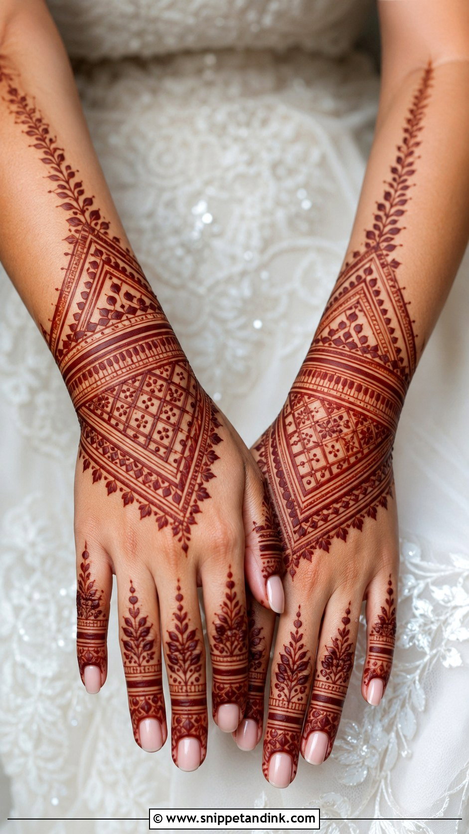 Gulf Back Hand Bridal Mehndi Design - Snippet and Ink - 30 Back Hand Bridal Mehndi Designs