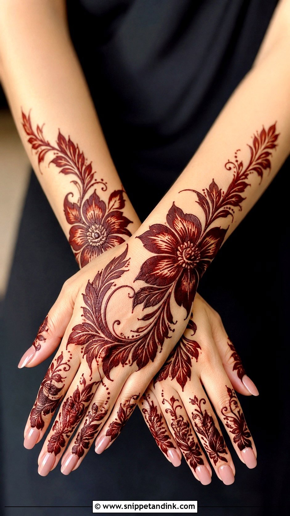 Gulf Back Hand Mehndi Design - Snippet and Ink - 35 Back Hand Mehndi Design Ideas