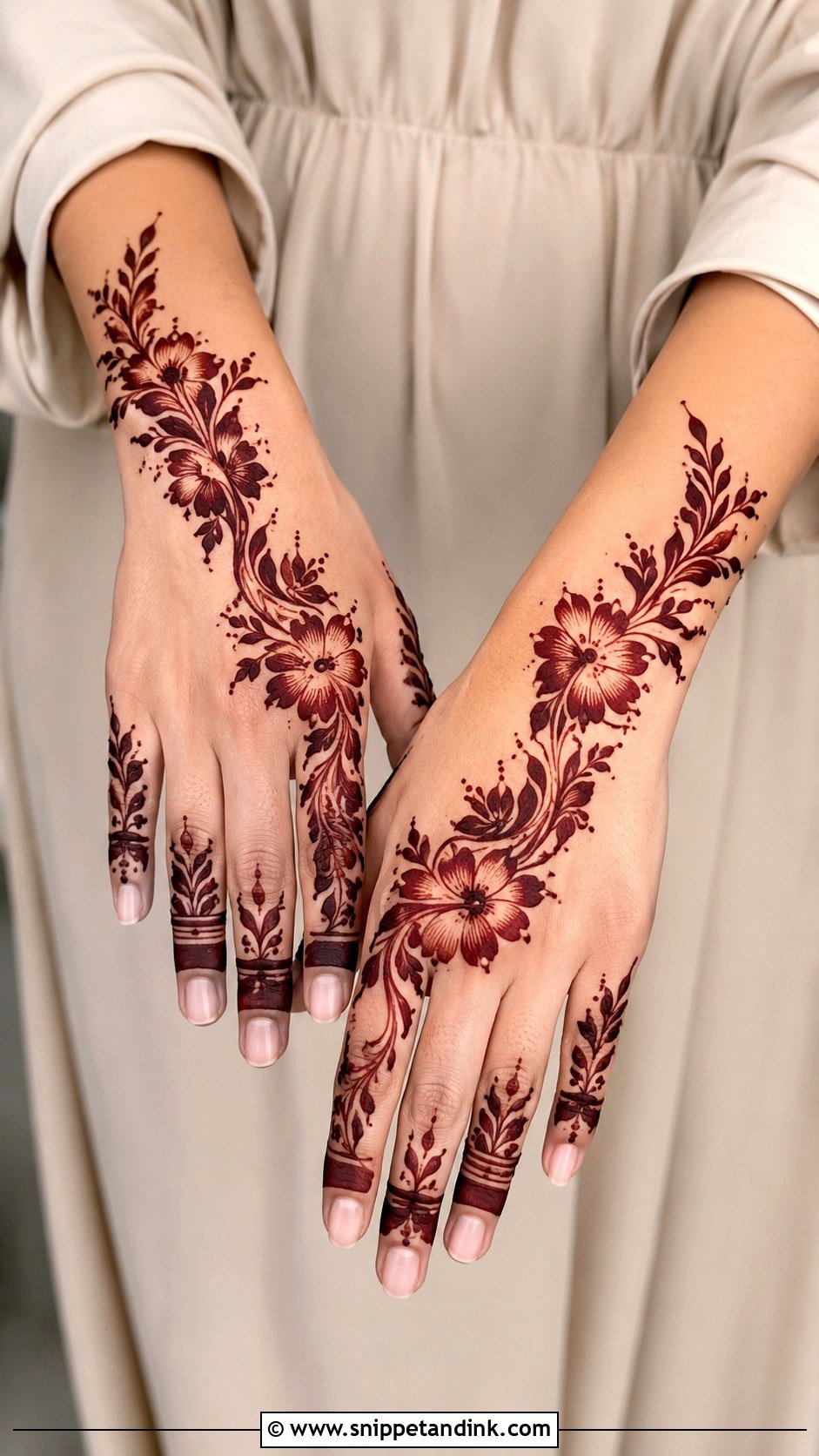 Gulf Back Hand Mehndi Design - Snippet and Ink - 35 Simple Beautiful Back Hand Mehndi Designs