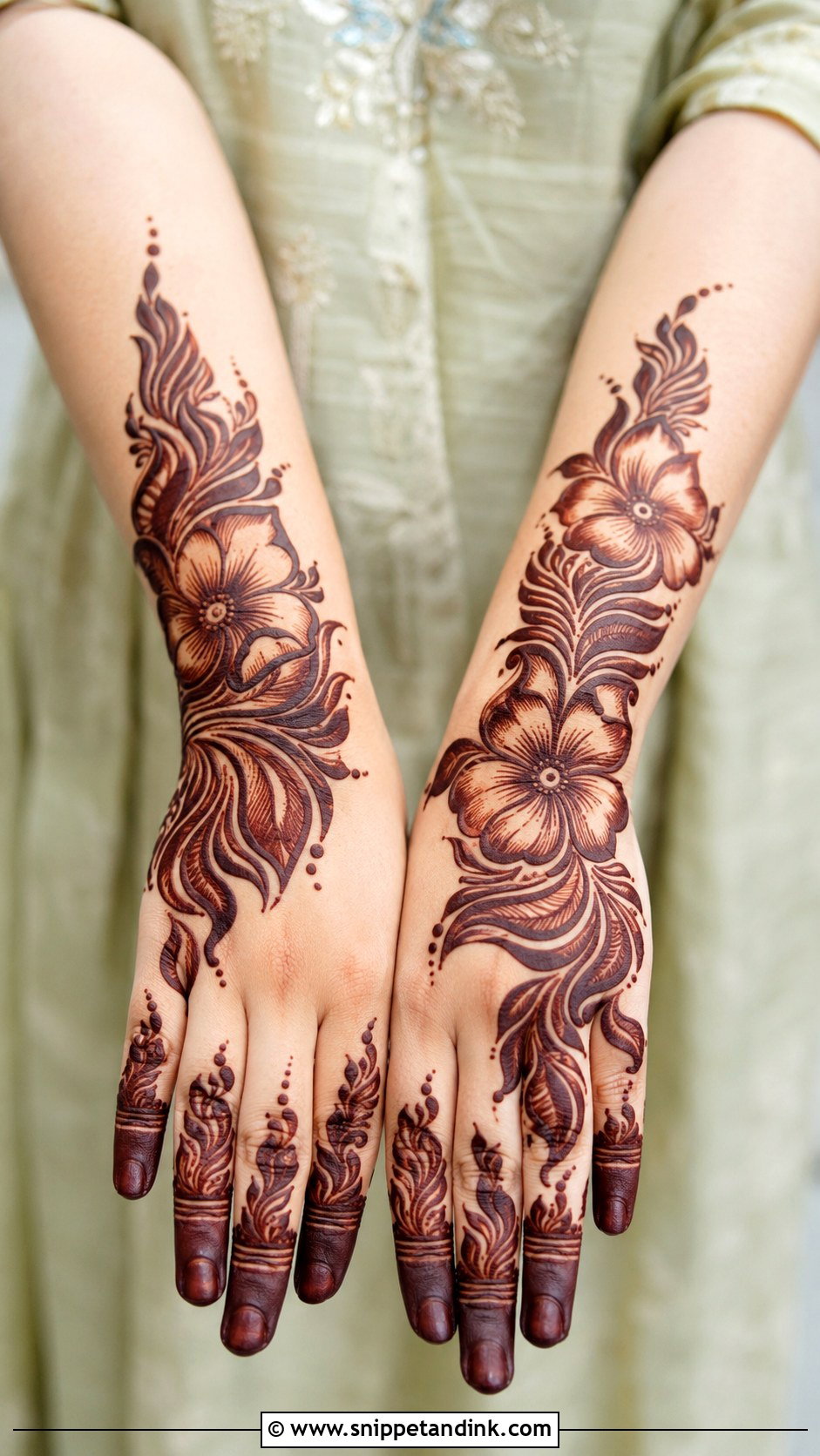 Gulf Bharwa Mehndi Design - Snippet and Ink - 30 Bharwa Mehndi Designs