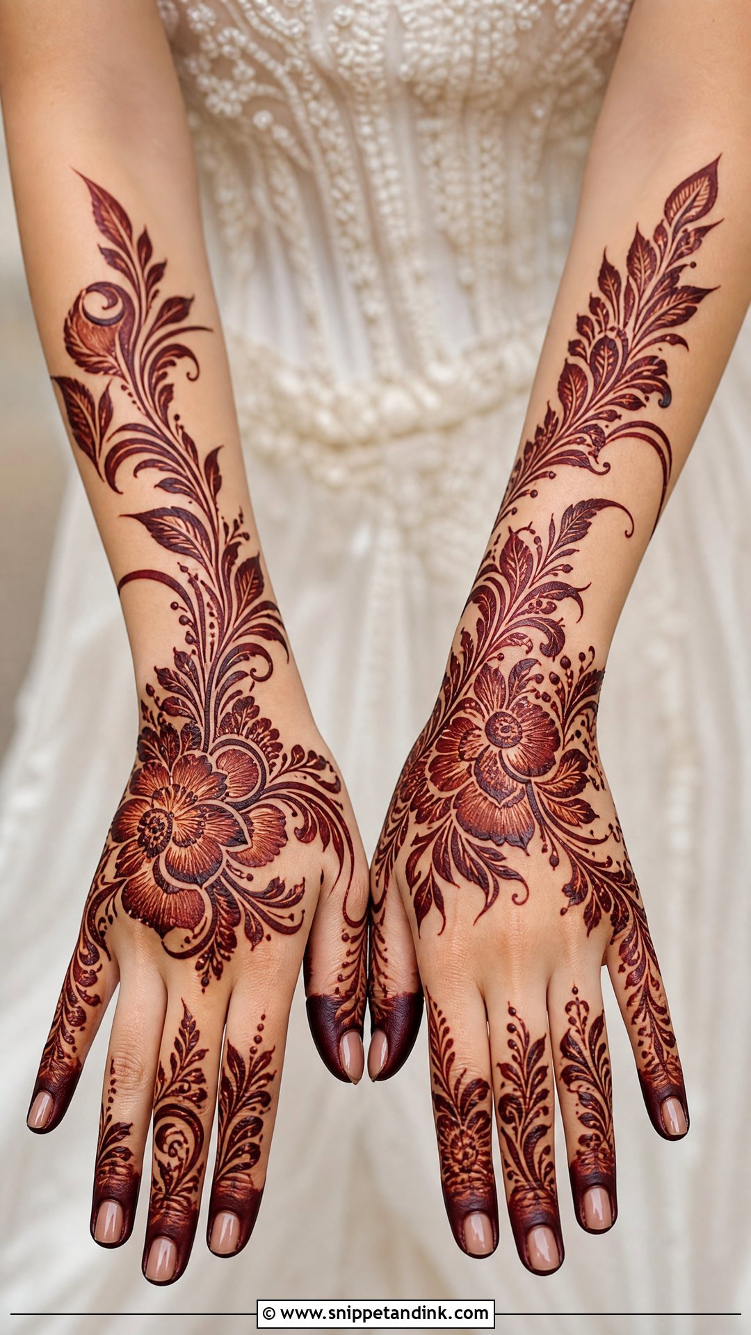Gulf Bridal Back Full Hand Mehndi Design - Snippet and Ink - 20 Bridal Back Full Hand Mehndi Designs