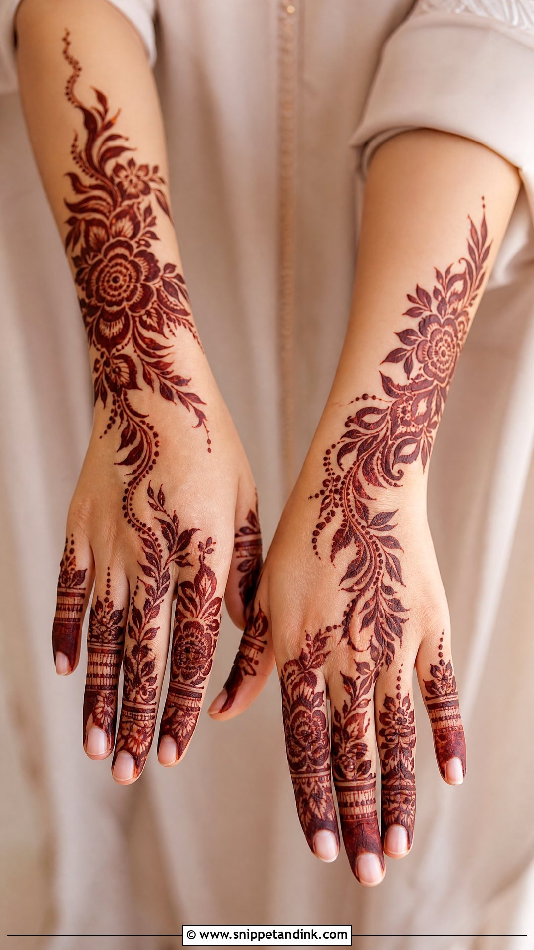 Gulf Bridal Back Hand Mehndi Design - Snippet and Ink - 20 Latest Bridal Back Side Mehndi Design Ideas