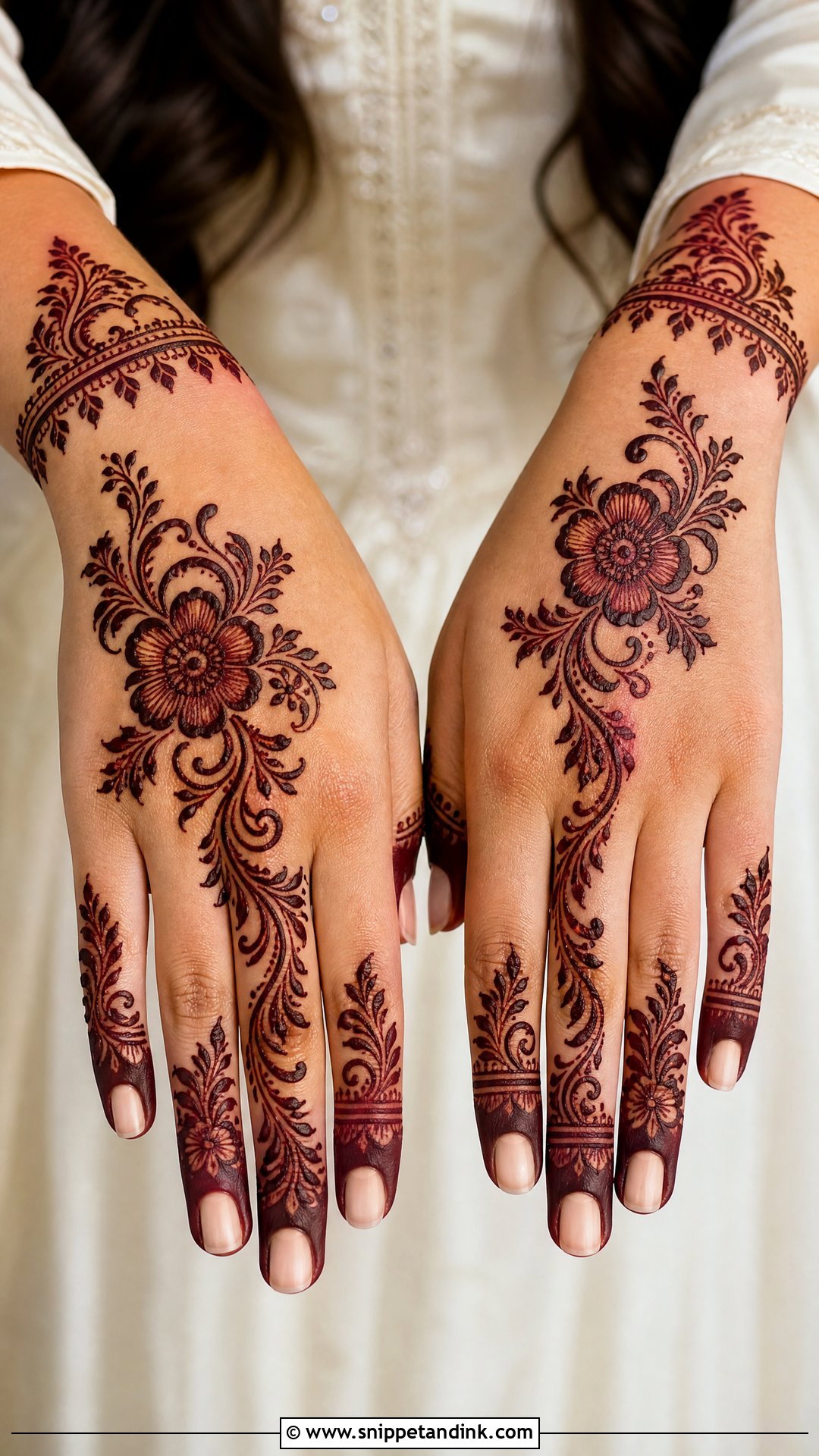 Gulf Bridal Back Hand Mehndi Design - Snippet and Ink - 25 New Bridal Back Hand Mehndi Designs