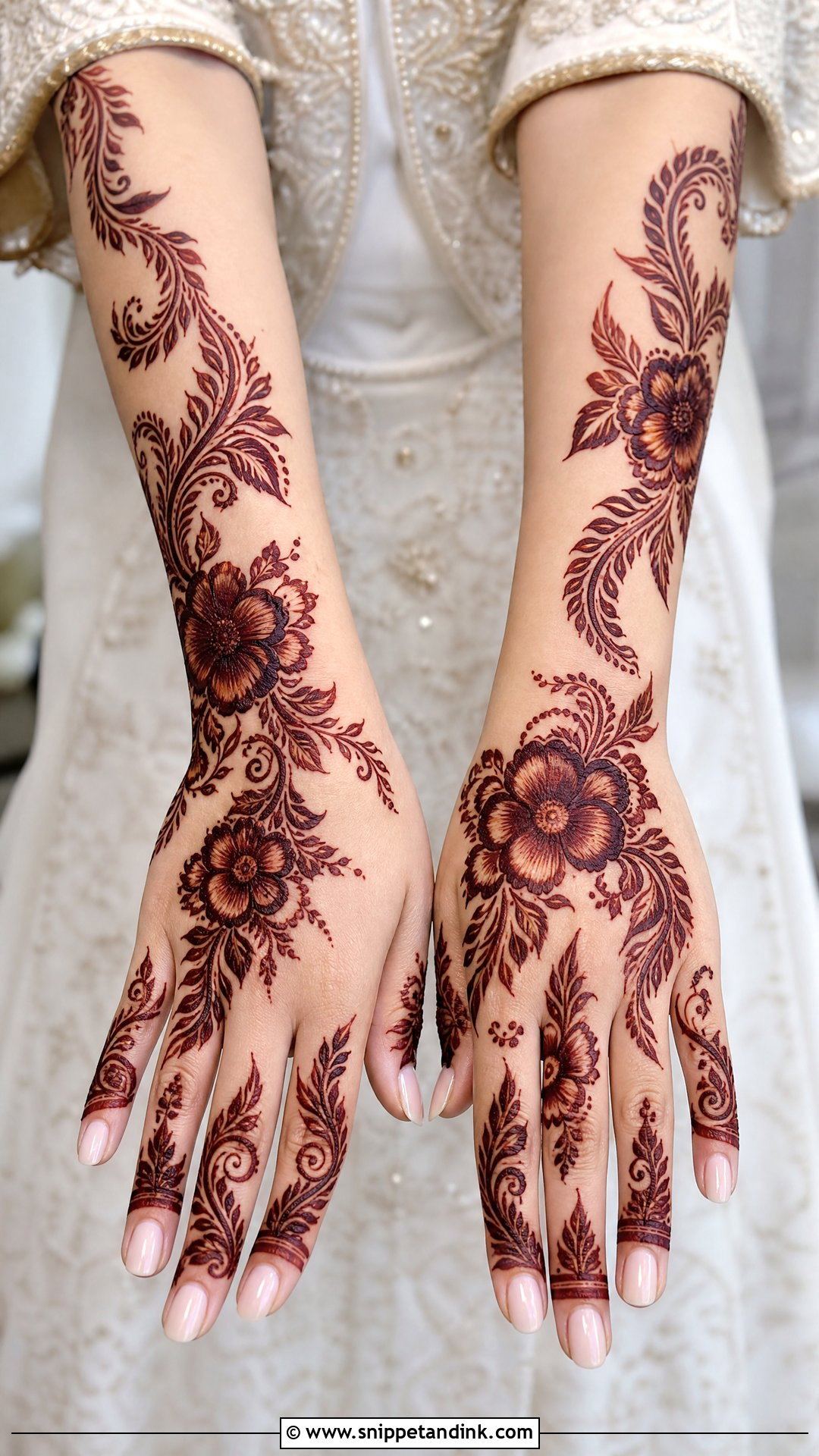 Gulf Bridal Back Hand Mehndi Full Hand - Snippet and Ink - 20 Simple Easy Full Hand Bridal Back Hand Mehndi Designs