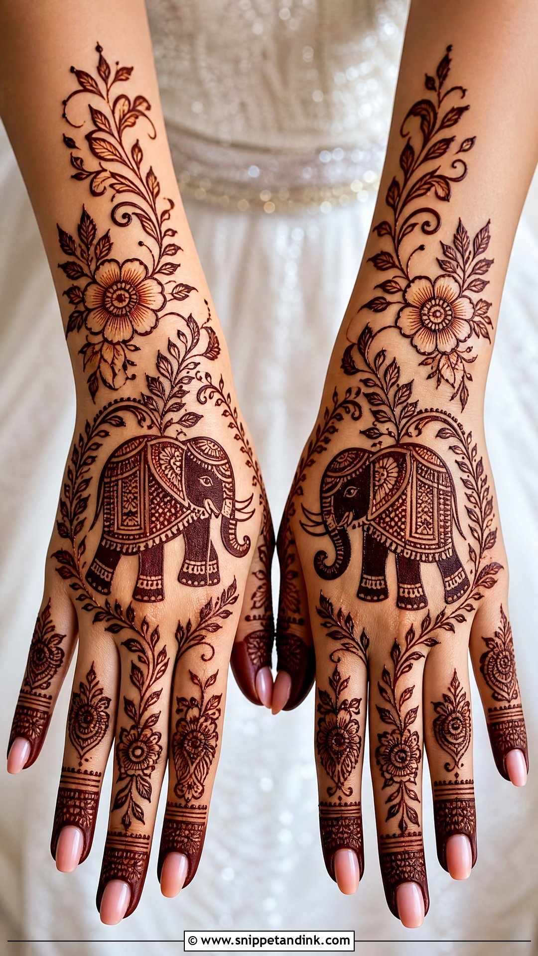 Gulf Bridal Elephant Mehndi Design - Snippet and Ink - 20 Bridal Elephant Mehndi Designs