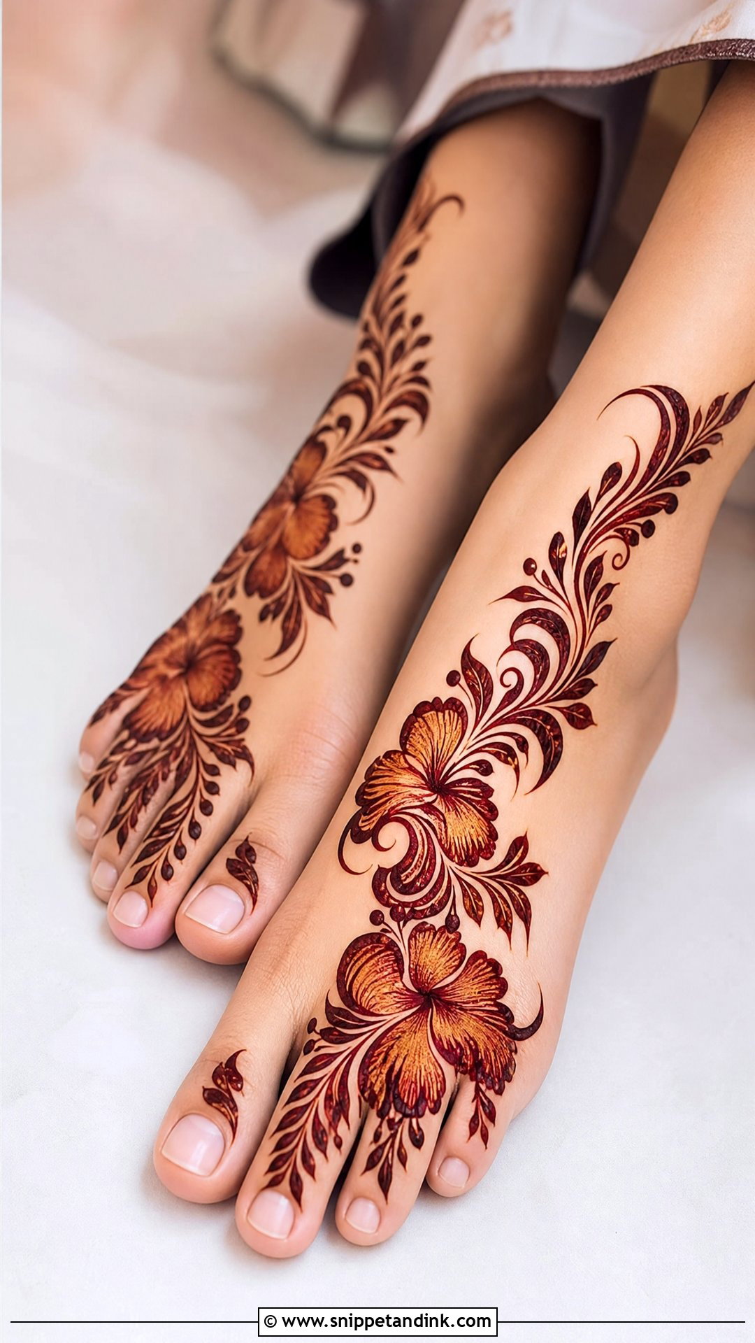 Gulf Bridal Feet Mehndi Design - Snippet and Ink - 30 Bridal Feet Mehndi Designs