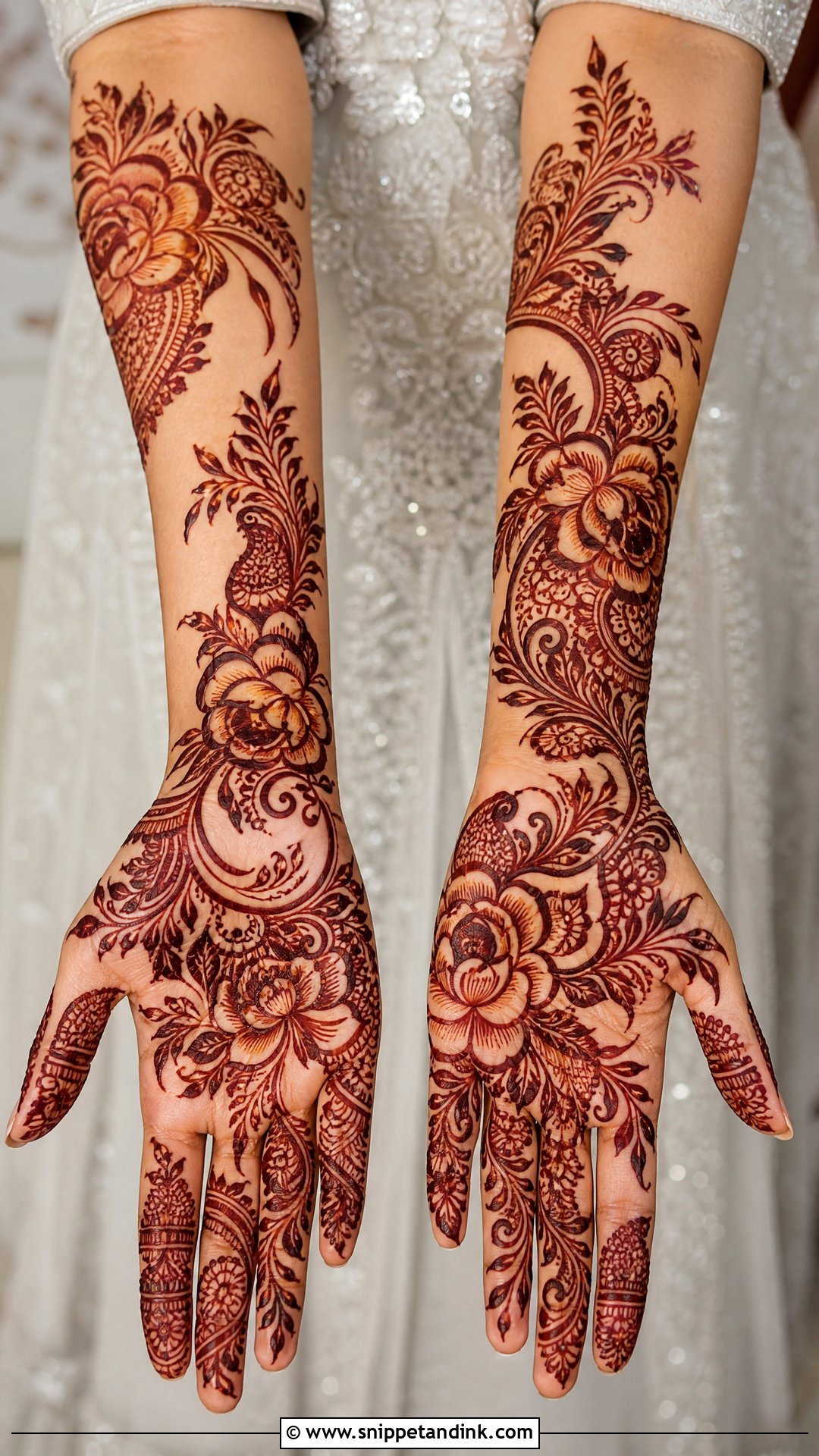 Gulf Bridal Full Hand Mehndi Design - Snippet and Ink - 25 Bridal Full Hand Mehndi Designs