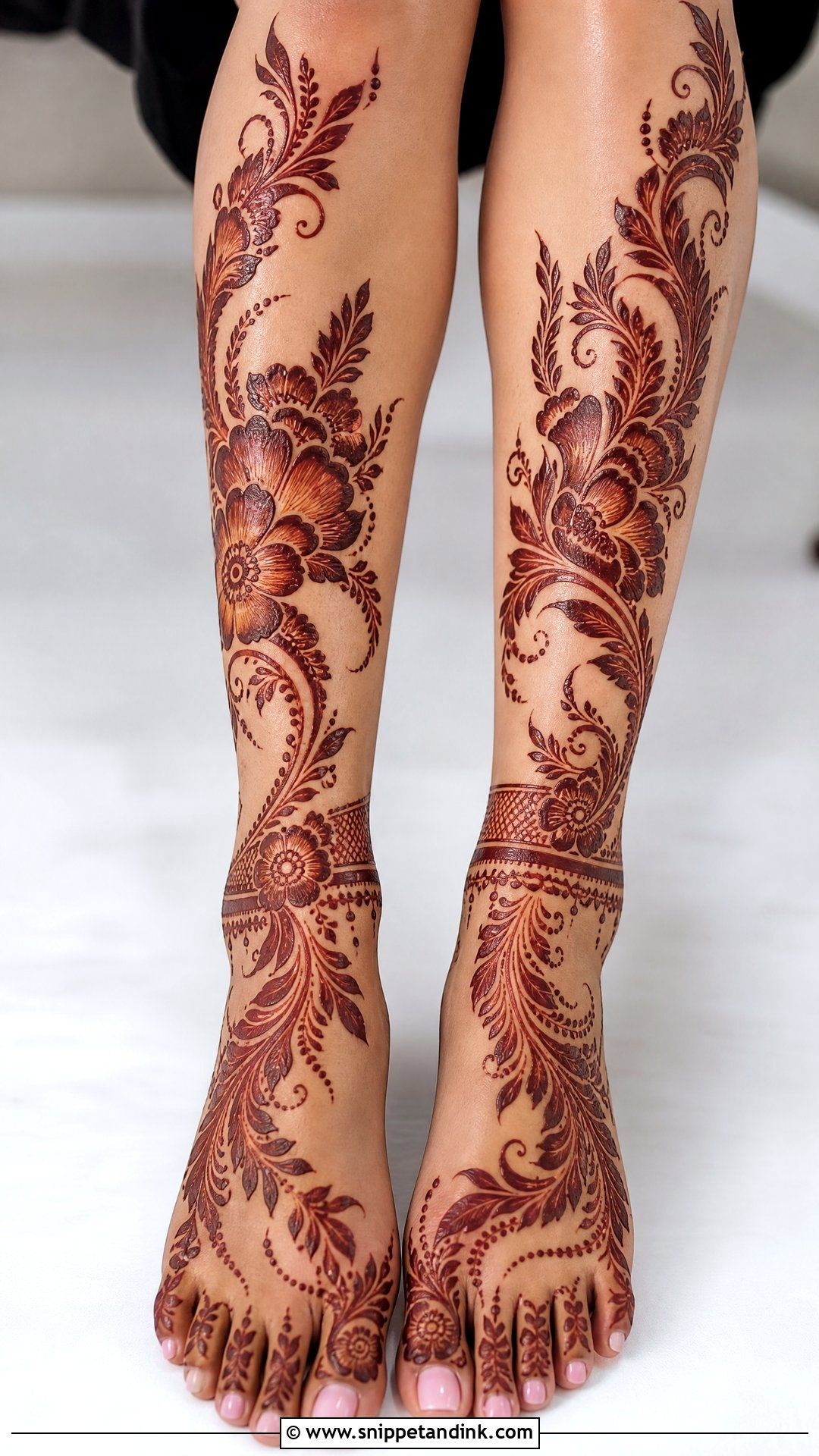 Gulf Bridal Full Leg Mehndi Design - Snippet and Ink - 20 Bridal Full Legs Mehndi Design Ideas
