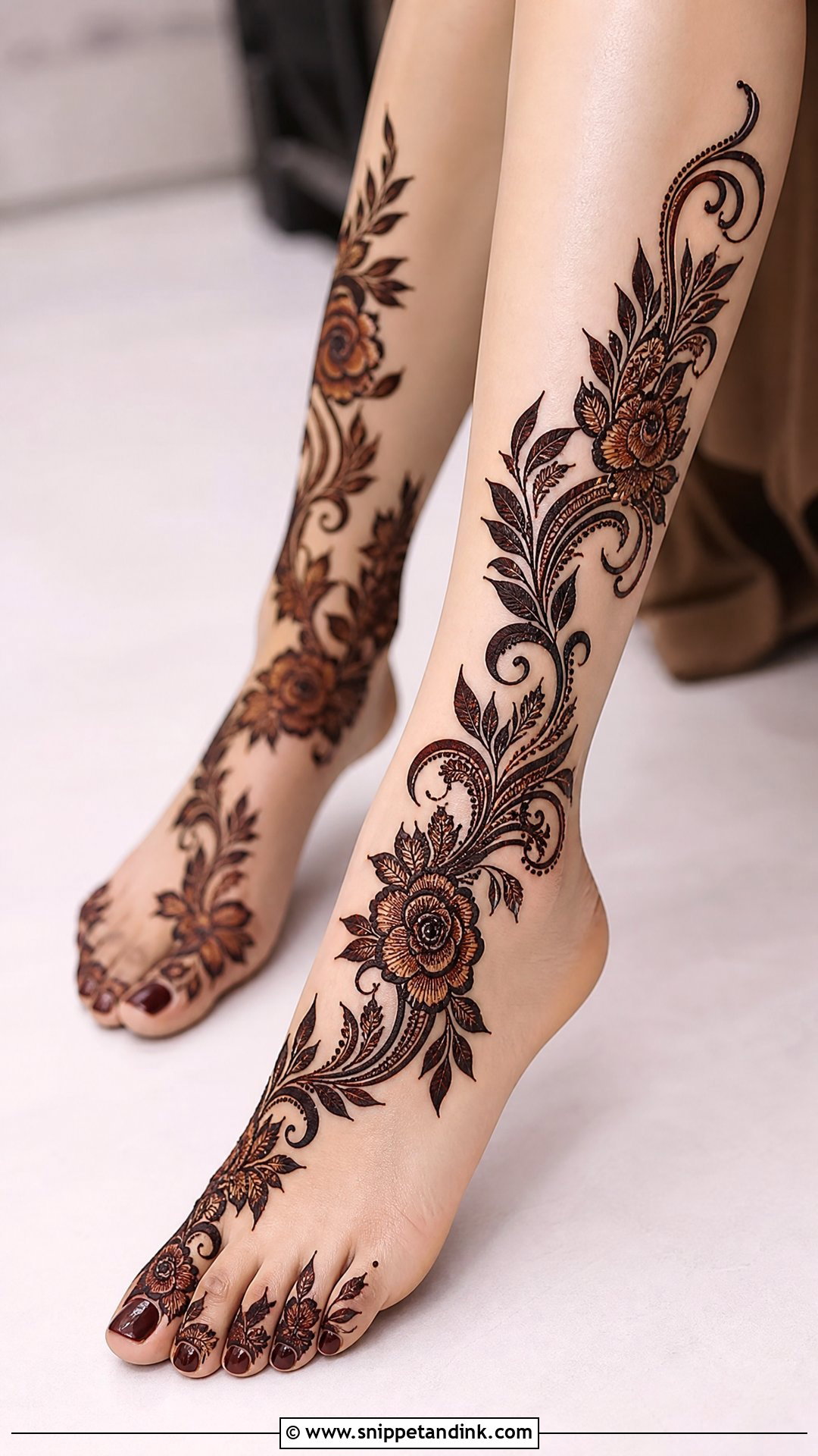 Gulf Bridal Leg Mehndi Design - Snippet and Ink - 20 Legs Bridal Mehndi Designs