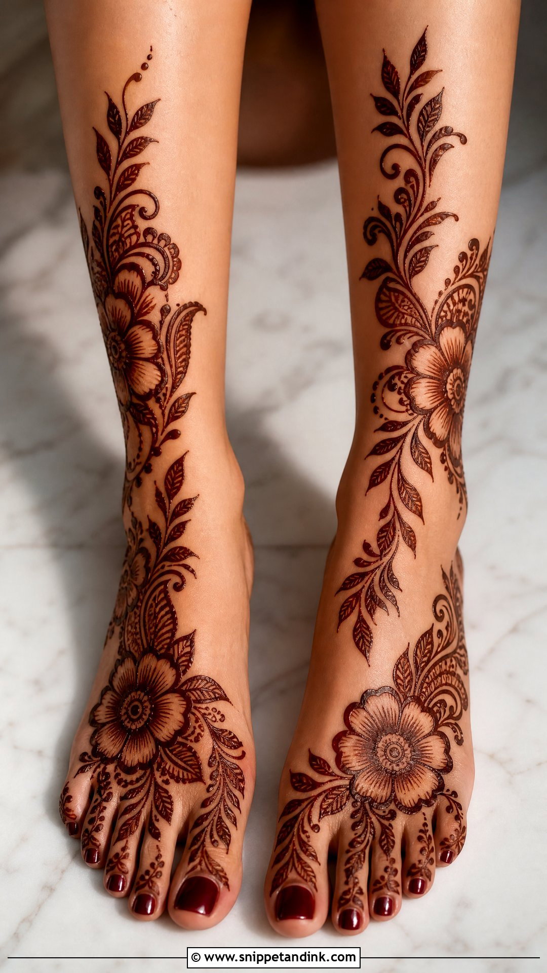 Gulf Bridal Leg Mehndi Design - Snippet and Ink - 30 Bridal Legs Mehndi Design Ideas