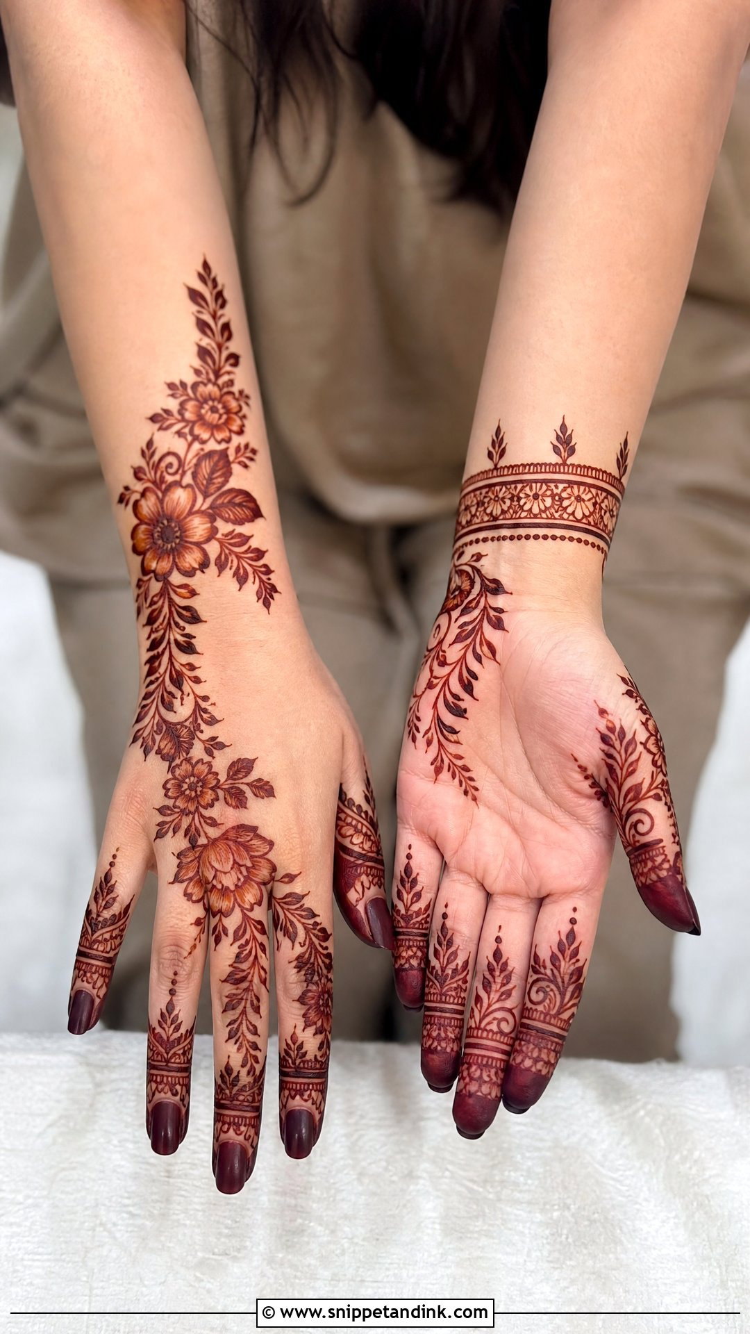 Gulf Bridal Mehndi Design - Snippet and Ink - 30 Bridal Hands Mehndi Designs