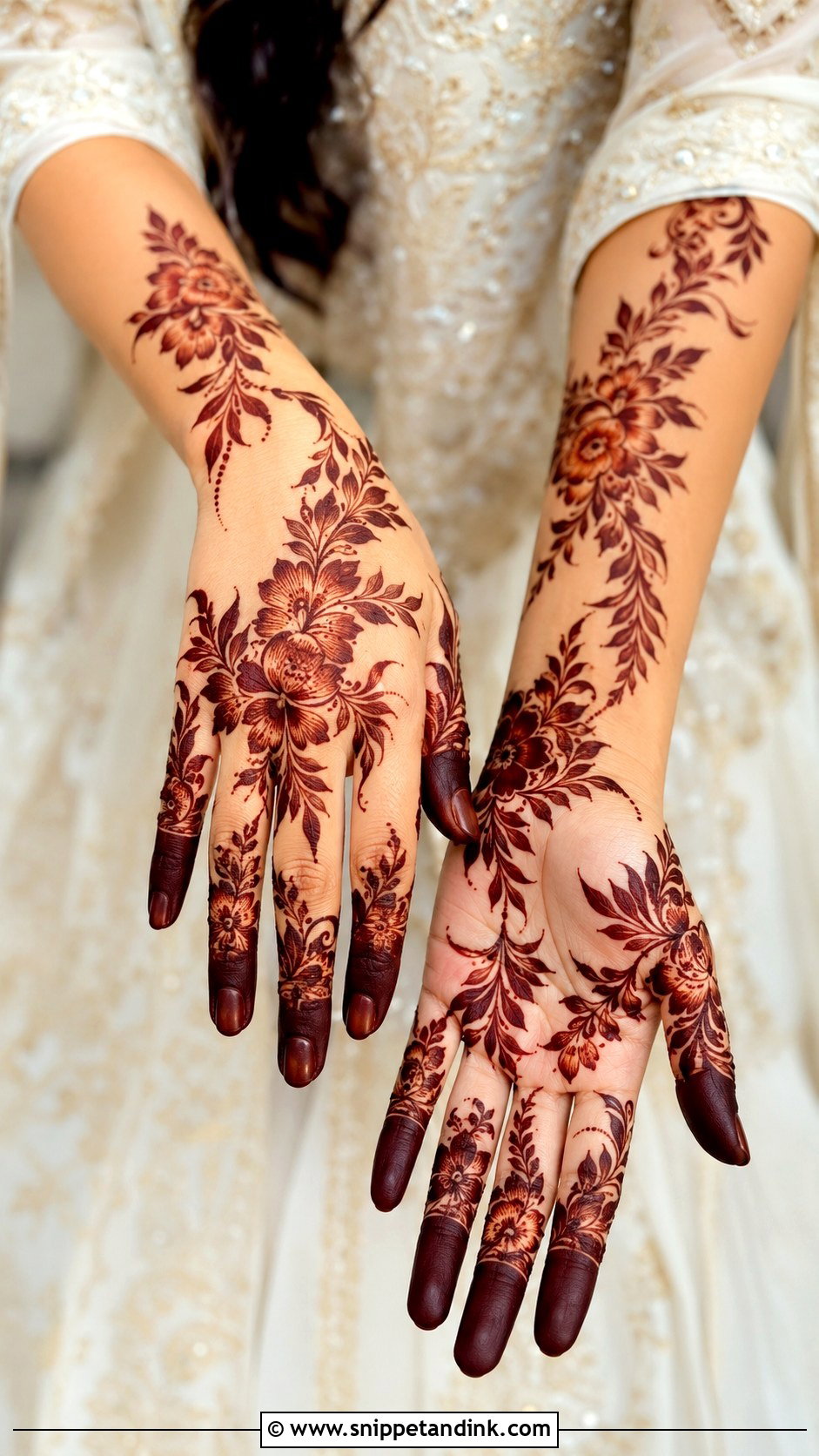 Gulf Bridal Mehndi Design - Snippet and Ink - 35 Bridal Mehndi Designs