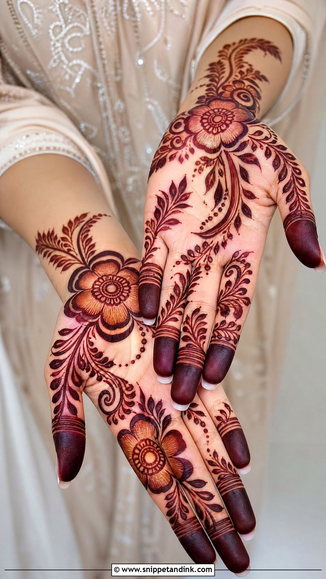 Gulf Bridal Mehndi Design Front Hand - Snippet and Ink - 20 Bridal Mehndi Designs Front Hands Brides