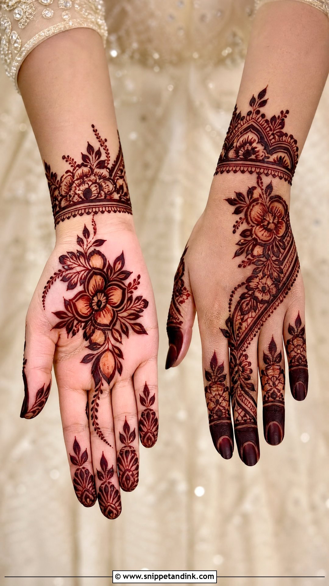 Gulf Bridal Mehndi Front And Back - Snippet and Ink - 20 Bridal Mehndi Designs Front and Back