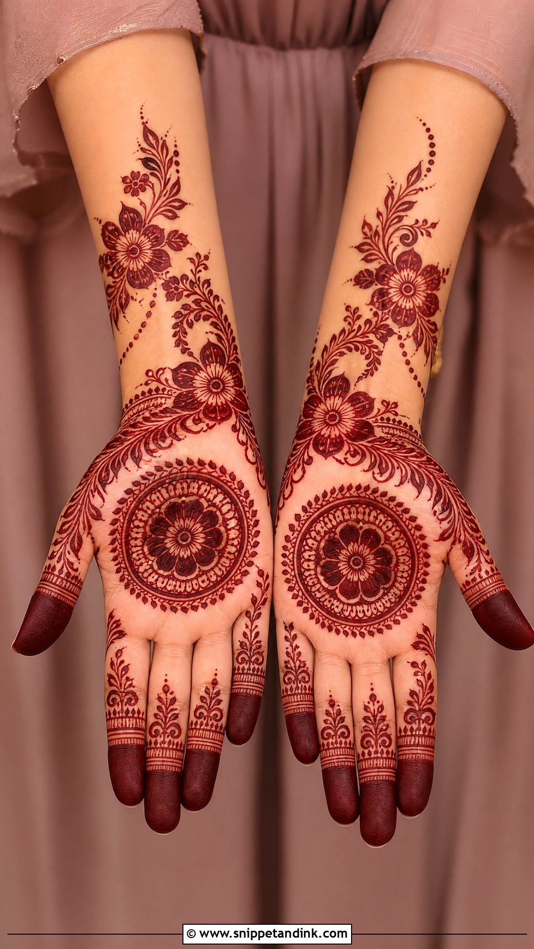 Gulf Bridal Tikki Mehndi Design - Snippet and Ink - 20 Bridal Tikki Mehndi Designs