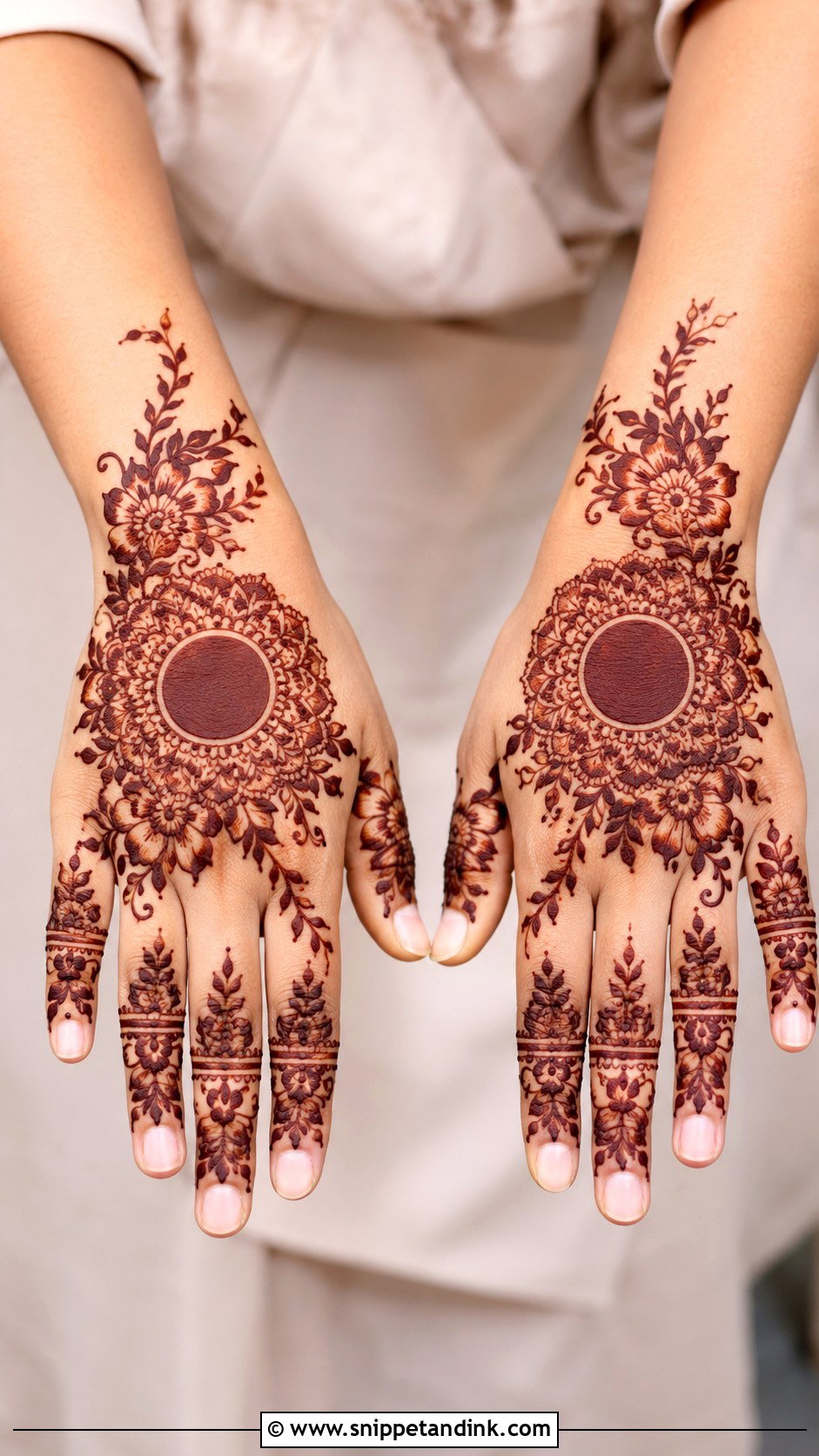 Gulf Circle Mehndi Design - Snippet and Ink - 35 Circle Mehndi Designs
