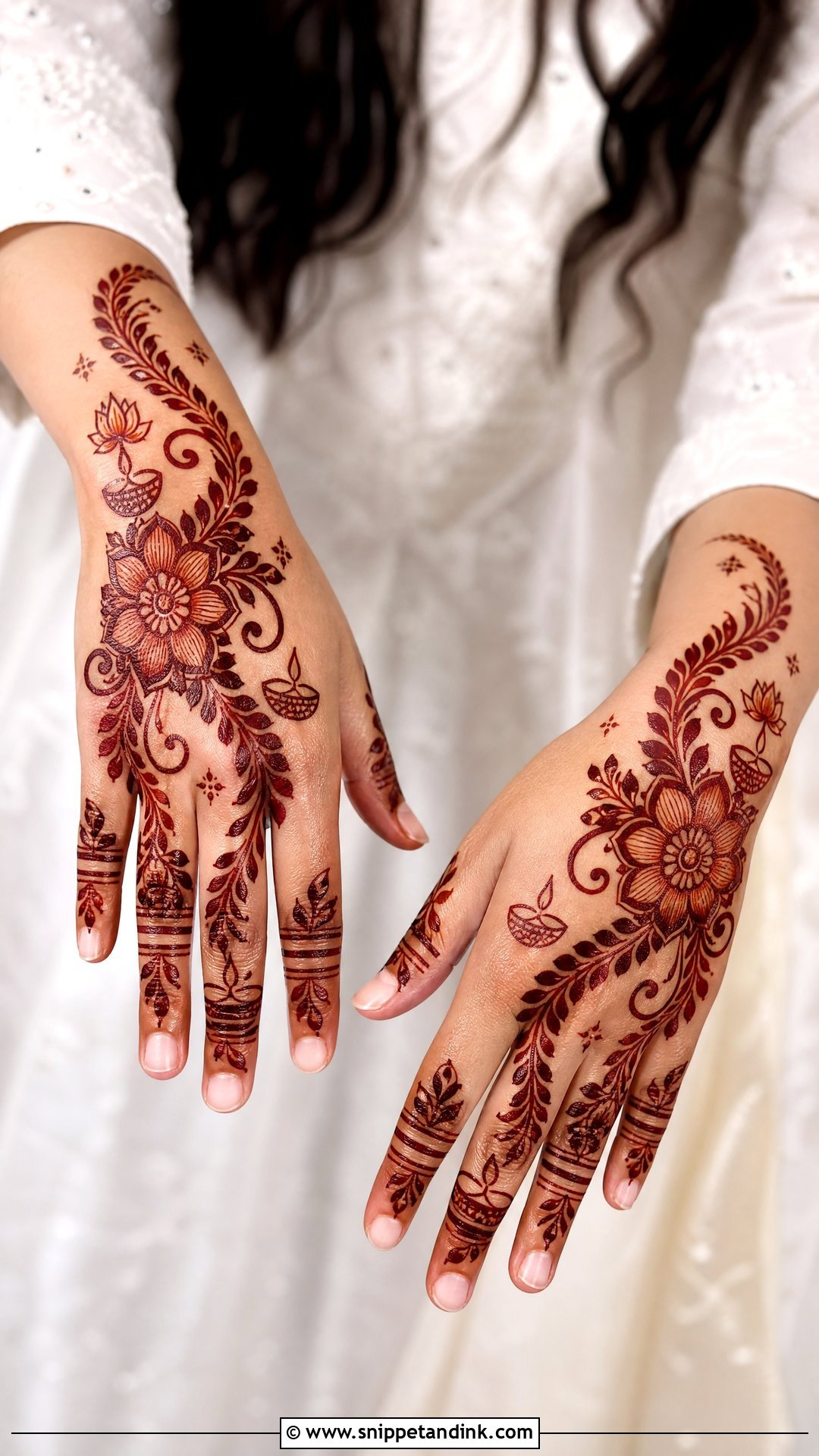Gulf Diwali Mehndi Design - Snippet and Ink - 30 Diwali Mehndi Designs