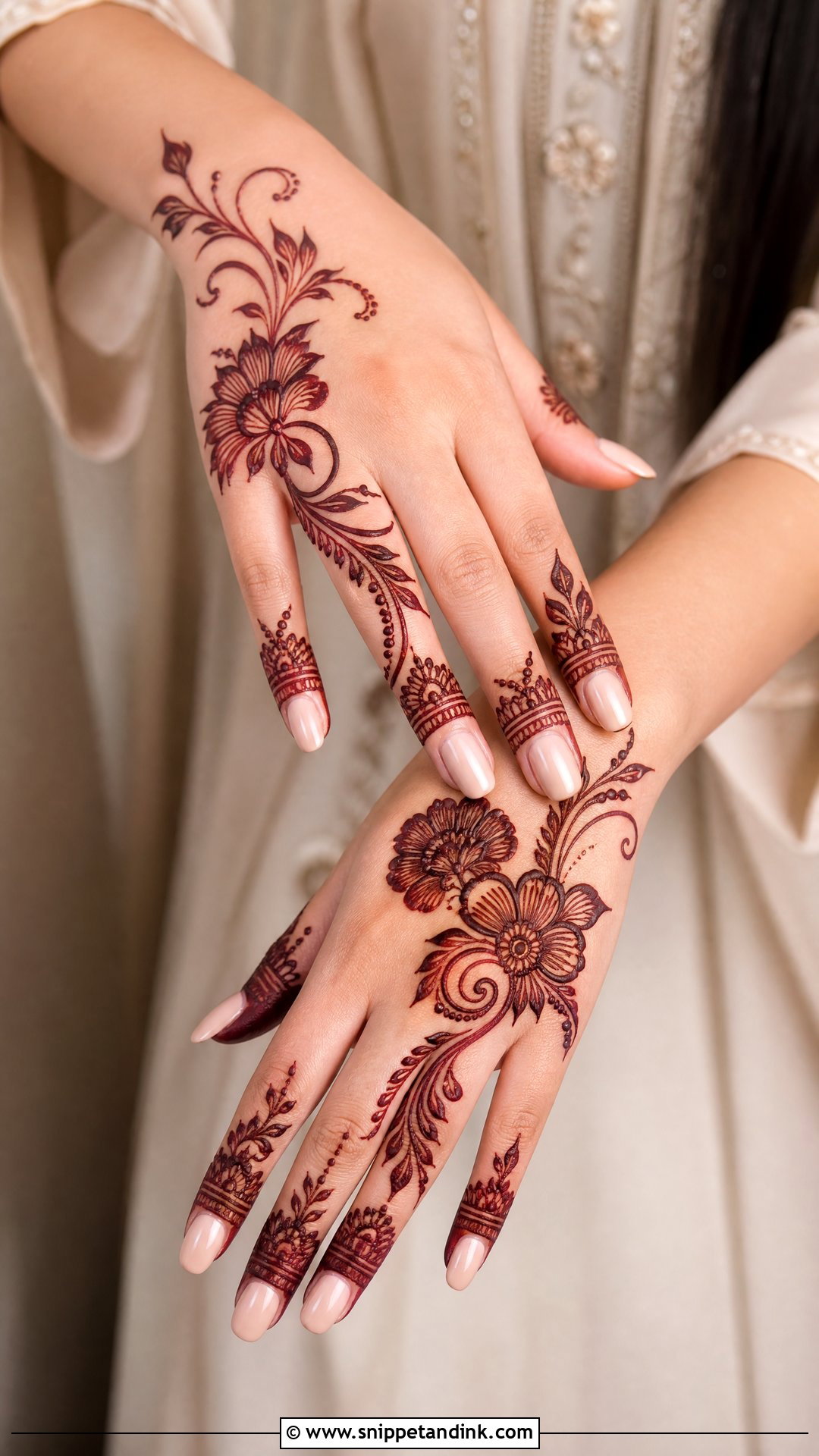 Gulf Engagement Mehndi Design - Snippet and Ink - 25 Mehndi Designs for Engagement
