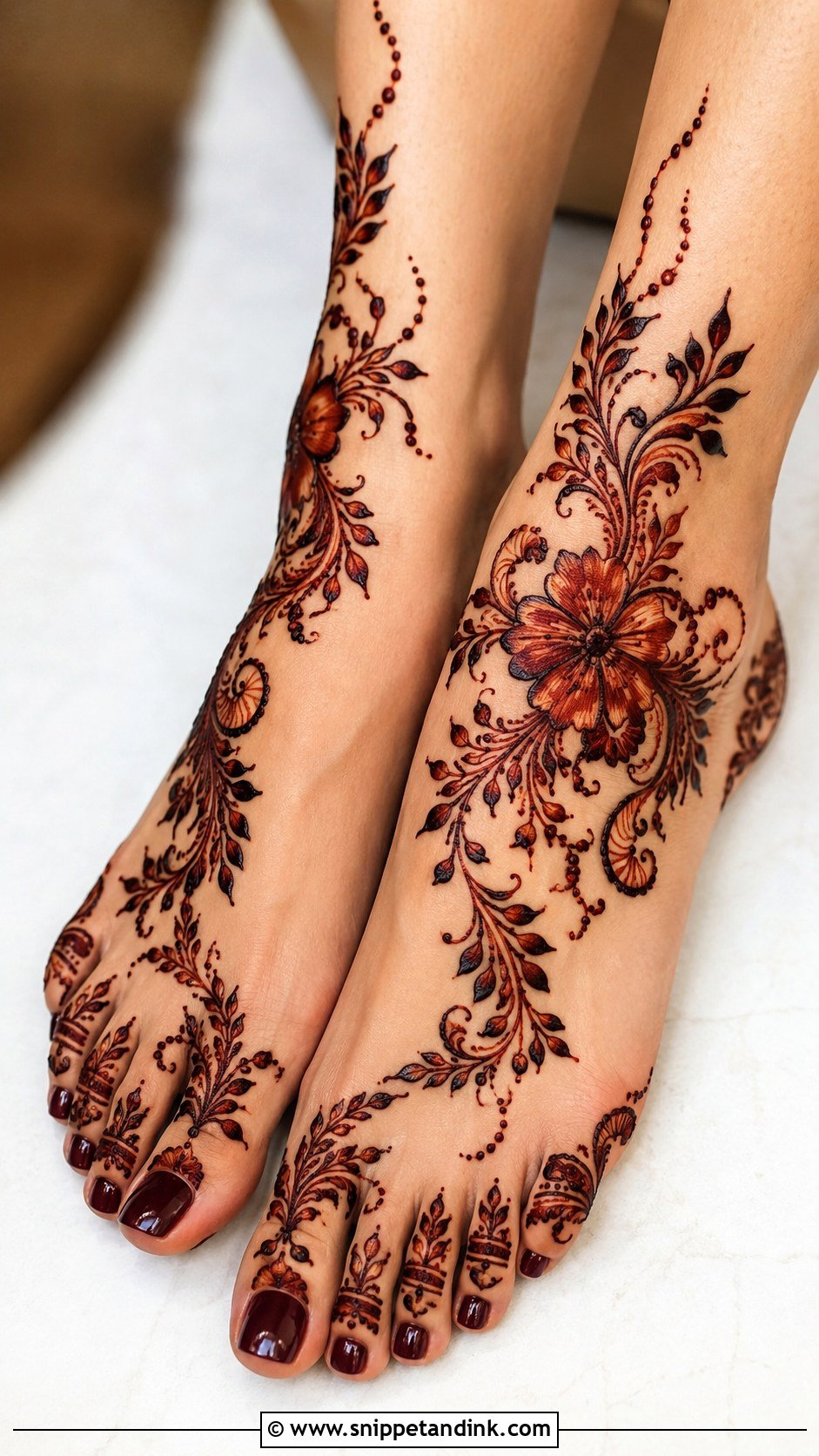 Gulf Feet Mehndi Design - Snippet and Ink - 35 Feet Mehndi Designs