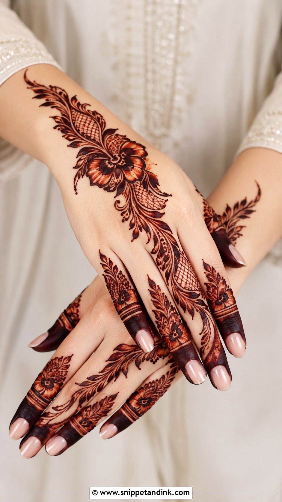 Gulf Finger Mehndi Design - Snippet and Ink - 35 Unique Fingers Mehndi Designs