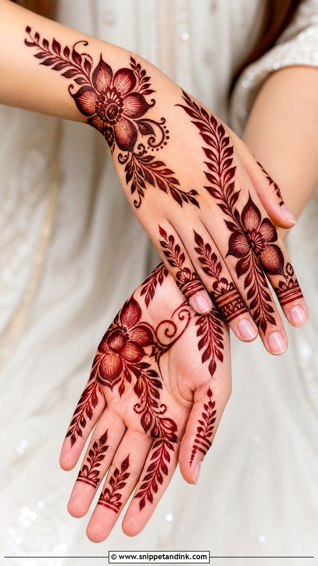 Gulf Floral Bridal Mehndi Design - Snippet and Ink - 20 Floral Bridal Mehndi Designs