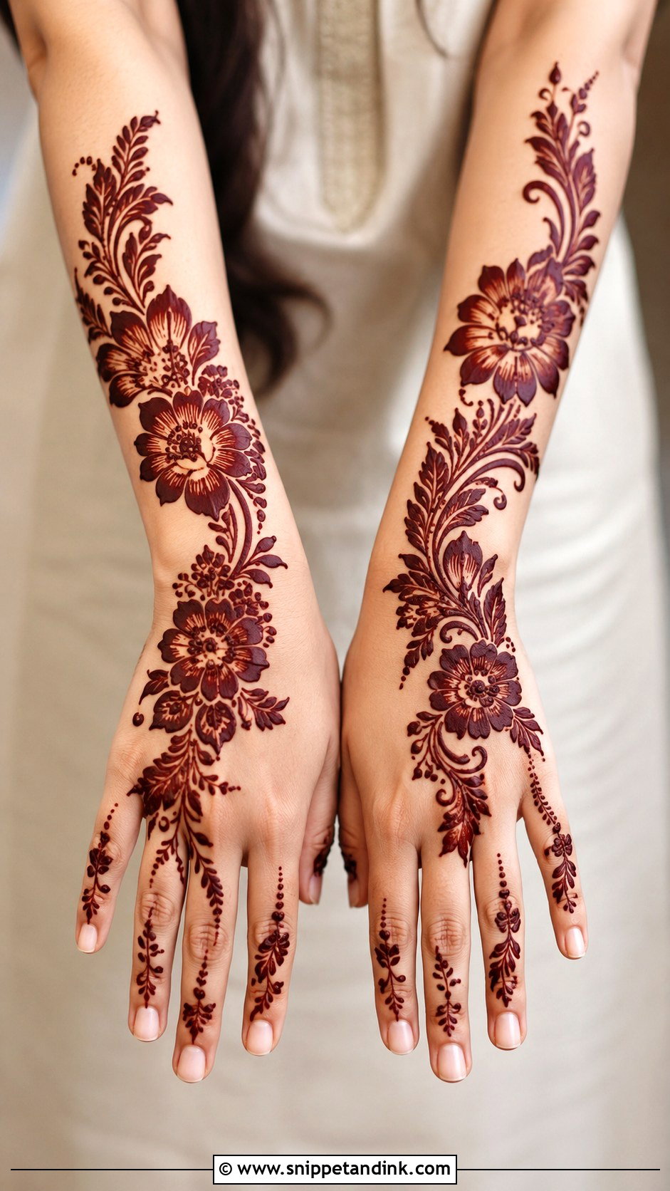 Gulf Floral Mehndi Design - Snippet and Ink - 35 Floral Mehndi Designs